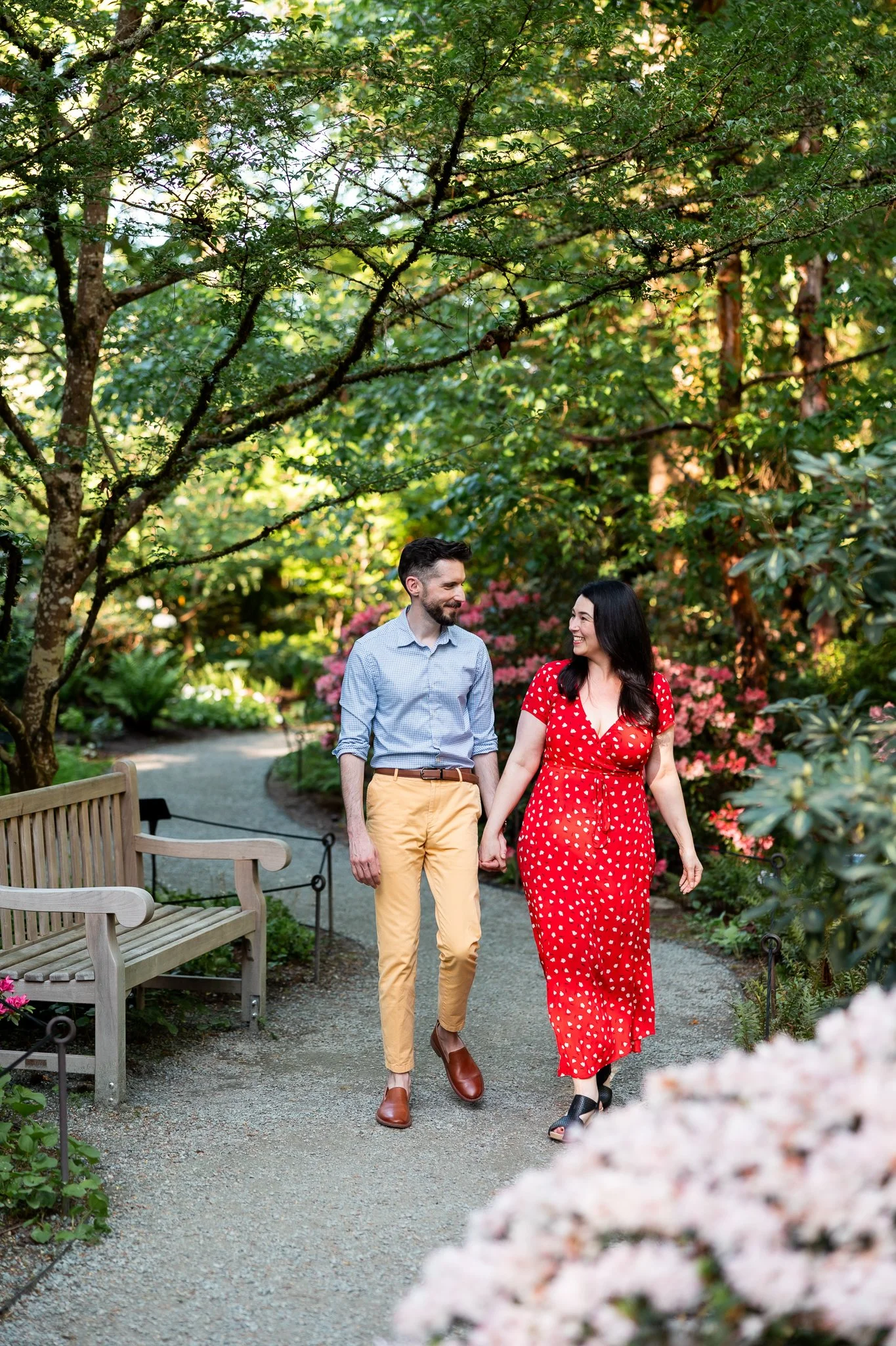 Ariel &amp; James' Bellevue Botanical Garden Engagement Session | Washington Engagement Photographer