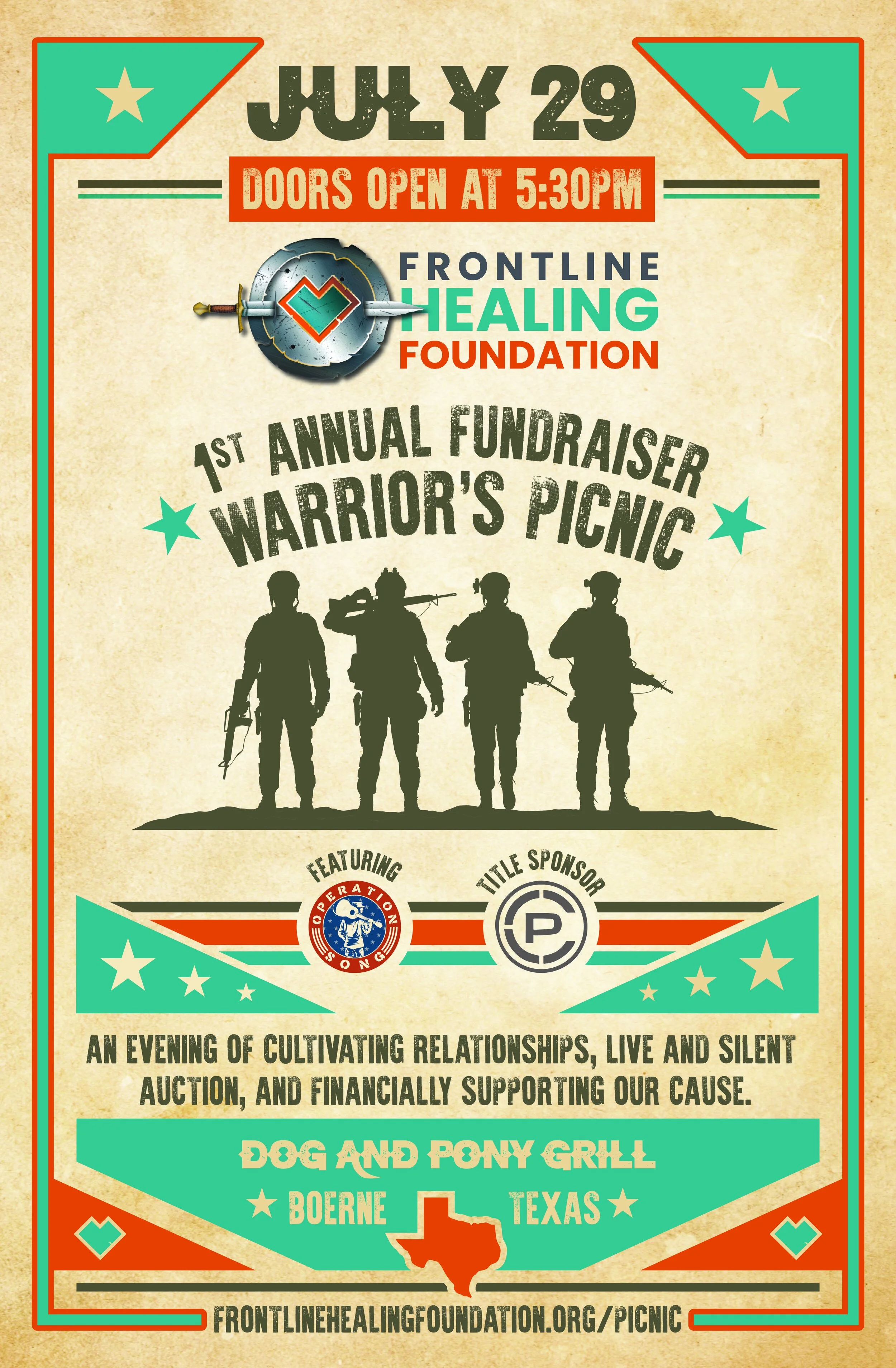 1st Annual Fundraiser Warriors Picnic! @ Dog &amp; Pony Grill - Boerne, Texas