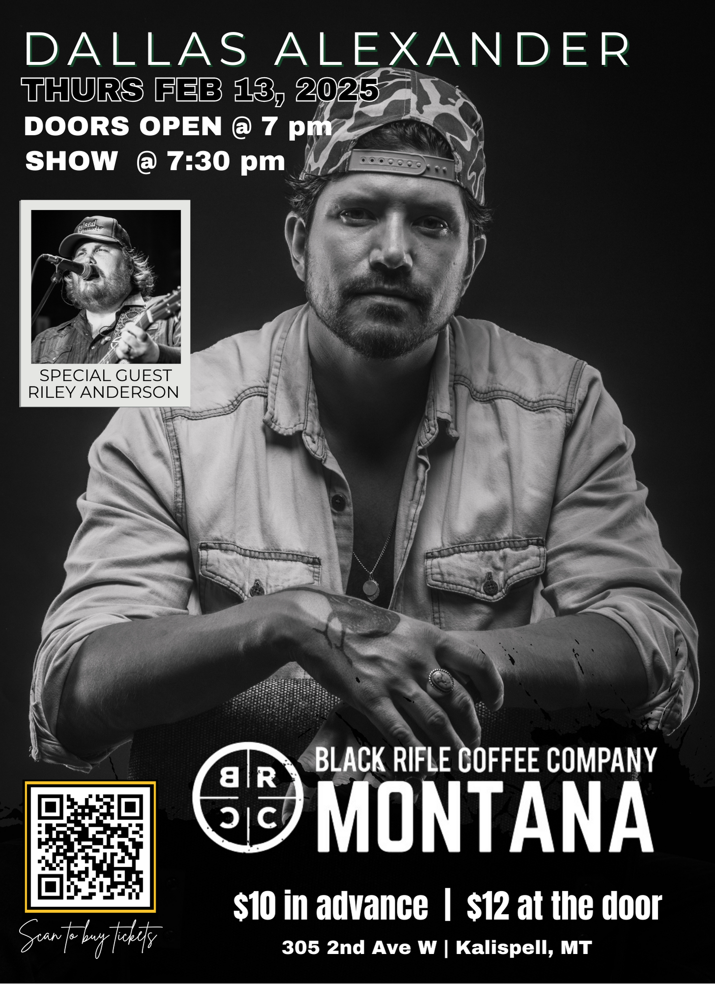 Dallas Alexander w/ special guest Riley Anderson - Black Rifle Coffee Company - Kalispell, MT - USA