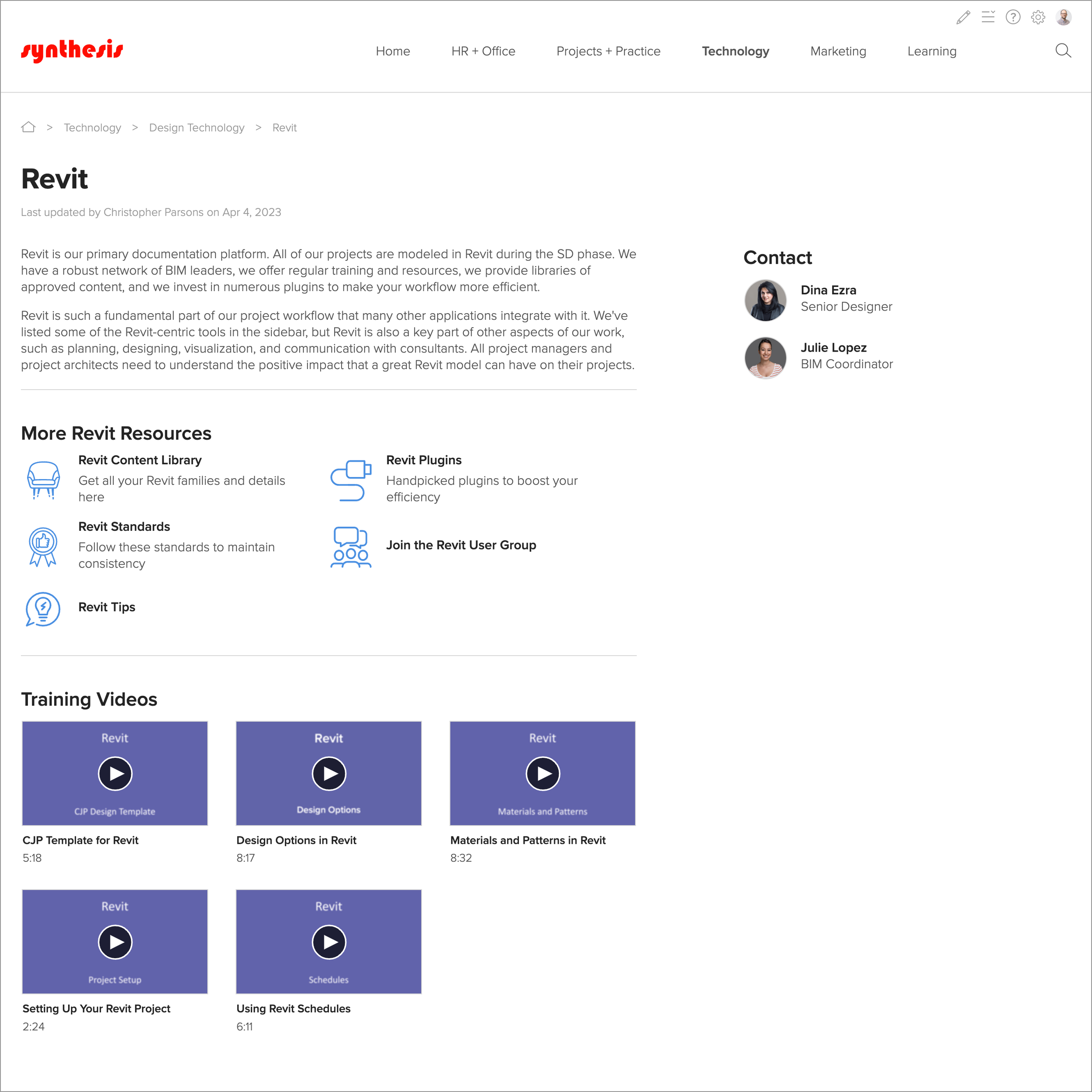 Synthesis: The Leading Intranet Solution for Architecture, Engineering ...