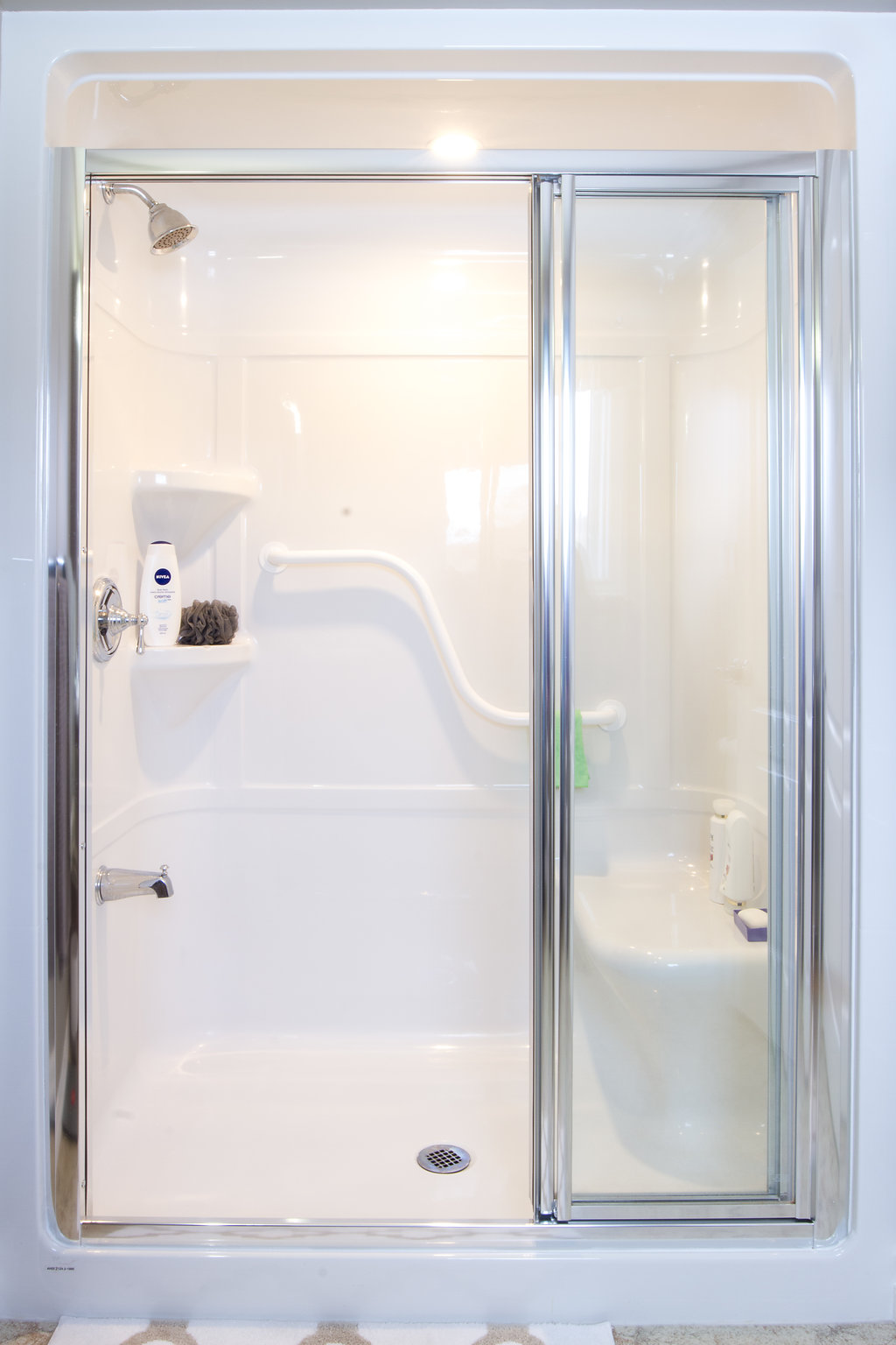 Walk-In Accessibility Shower with Rail & Seat