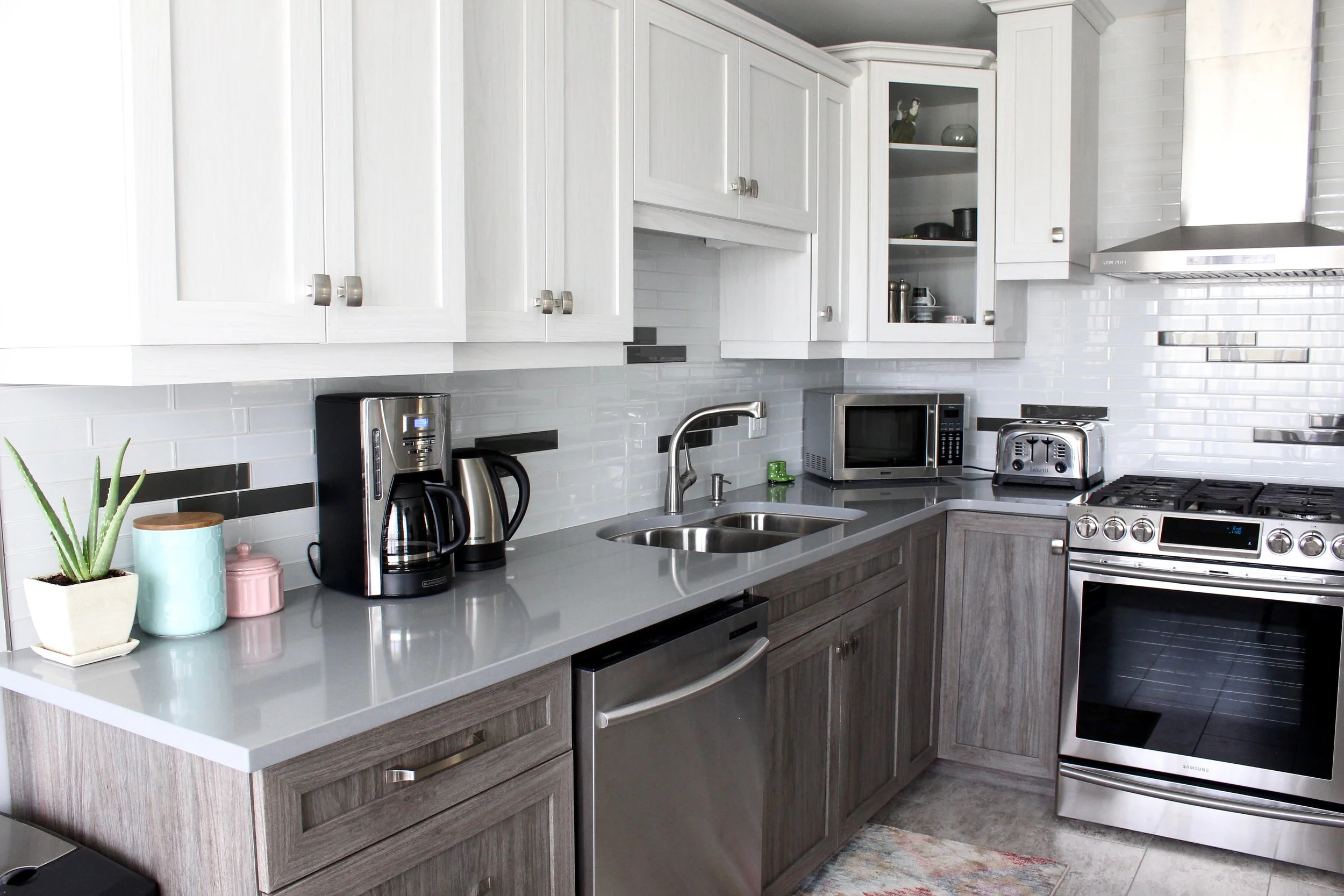 Modern cupboards with corner accent display cupboard