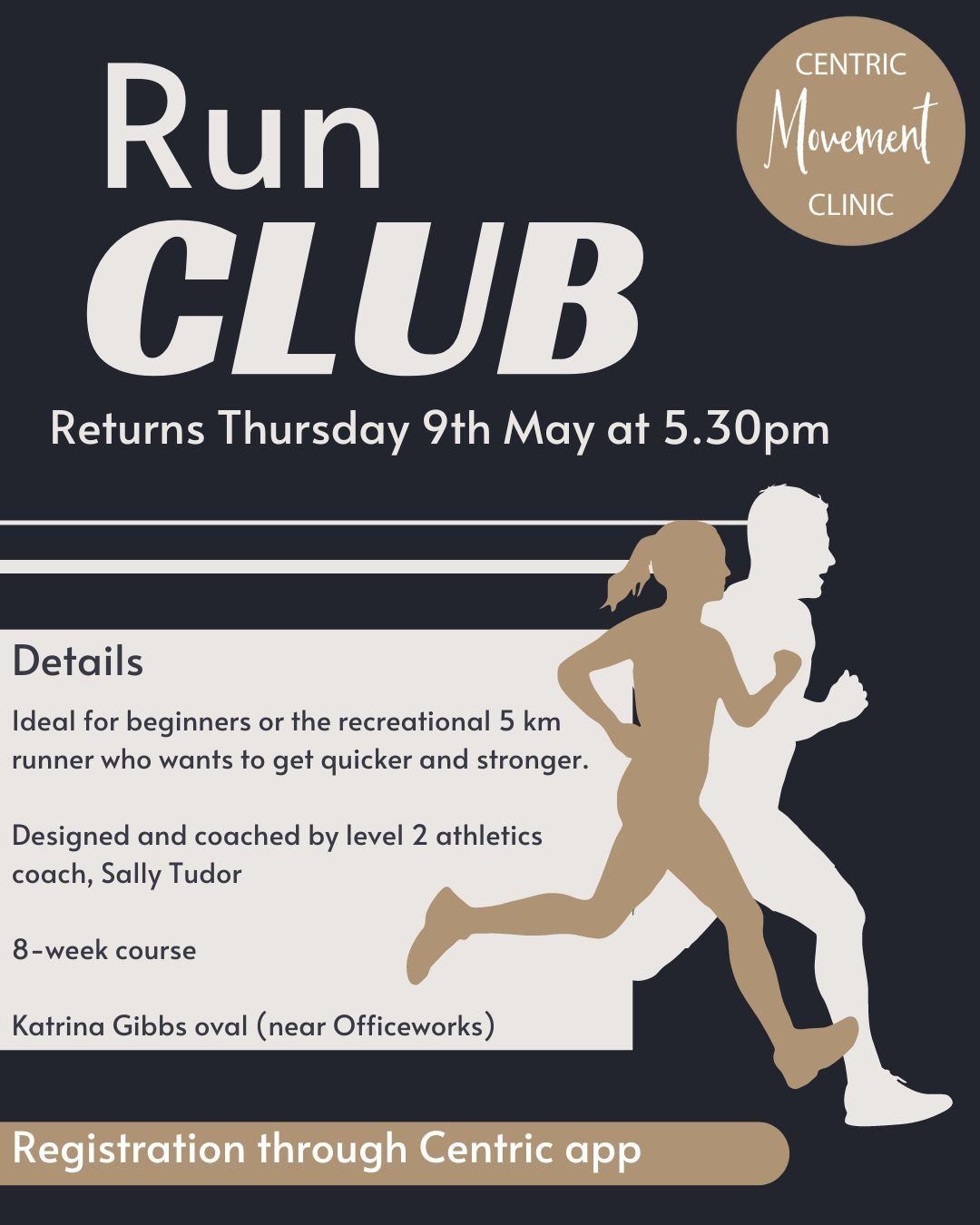 Run Club is Back!

Registrations can be made through the Centric Movement Clinic App (Not the Mindbody app). Spaces are limited so make sure you get in a book your spot.

Any questions send us an email on info@centricmovement.co or call on 6882 0507