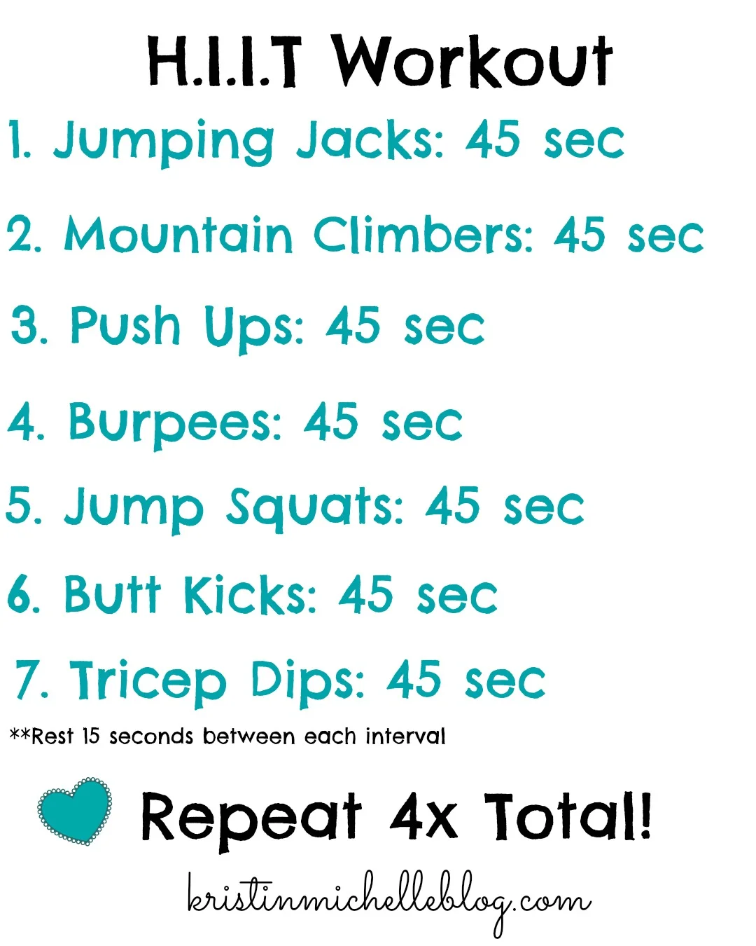 H I I T Workout No Equipment Necessary Kristin Michelle H I I T Workout No Equipment Necessary Kristin Michelle