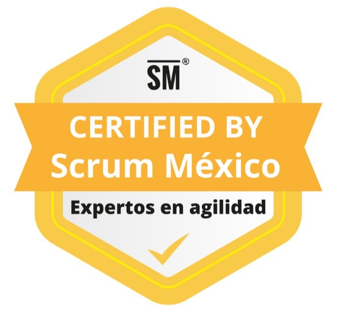 Logo Certified by Scrum Mexico : Próximo Backlog Manager with IA Certified — SCRUM MÉXICO