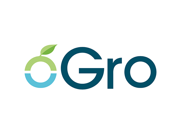  A logo for OGro, a company that produces organic fertilizer from ocean water. 