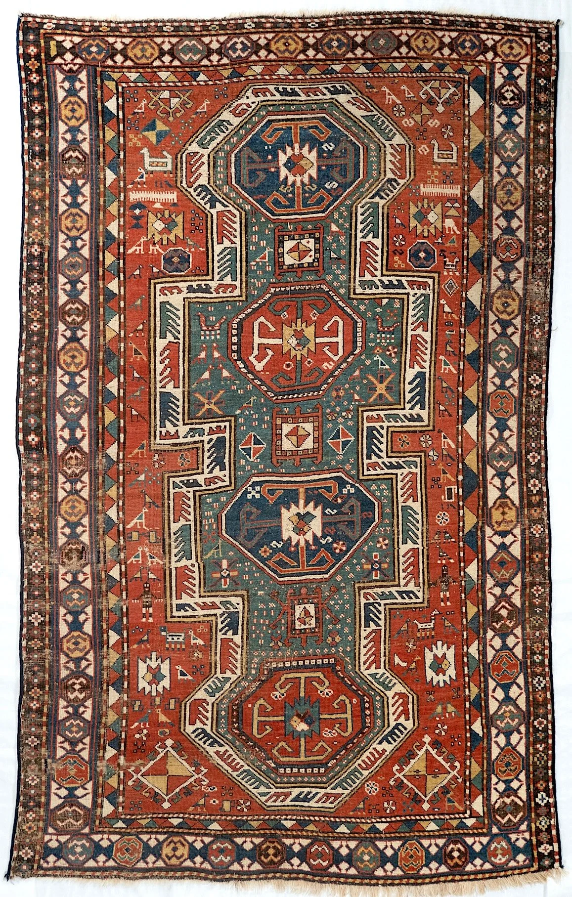 5'2"x8'2" Sewan Kazak, Antique