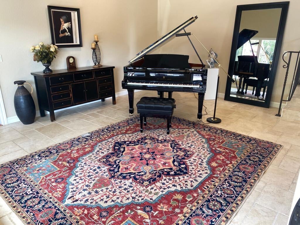 Here&rsquo;s another rug from a previous installation!
The design of this handmade carpet has been inspired by the early 20th century Persian Ahar and Tabriz carpets. This piece was made in remote villages of northern Afghanistan!

#serapiruggallery 