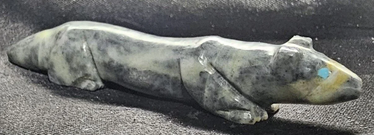 JW's Picasso Marble Weasel with Kingman Turquoise eyes