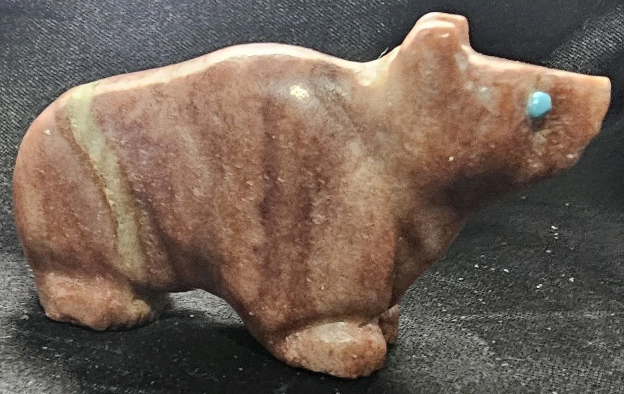 JW's Alabaster Bear with Kingman Turquoise eyes