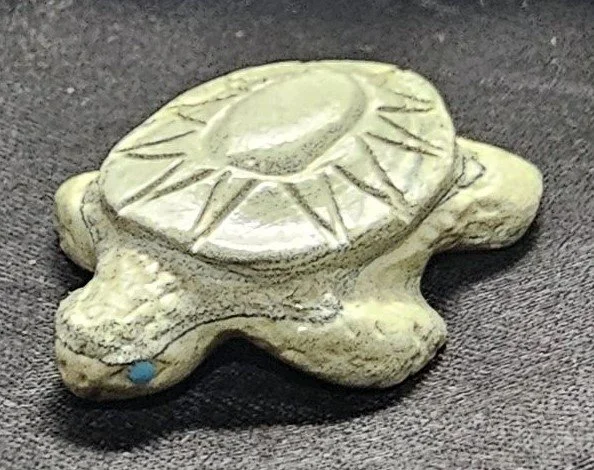 Banded Serpentine Sea Turtle with Kingman Turquoise eyes