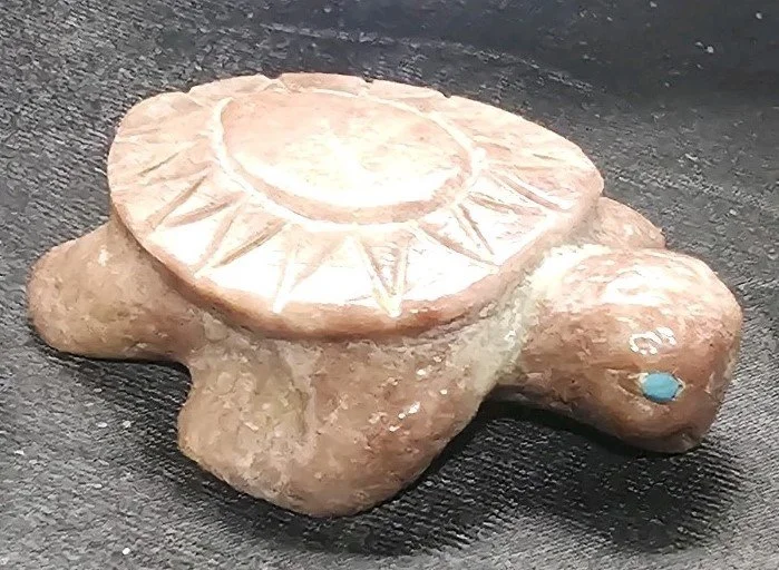 Alabaster Sea Turtle with Fox Turquoise eyes