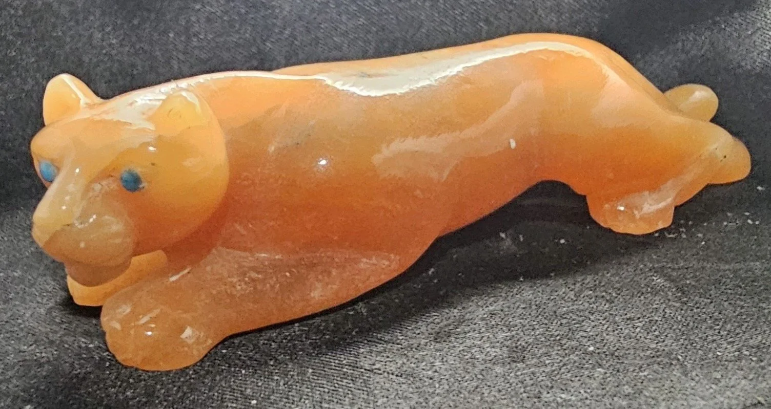 Rose Alabaster Cougar with Fox Turquoise eyes