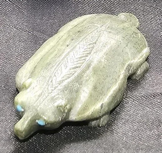 Green Serpentine Badger with Kingman Turquoise eyes