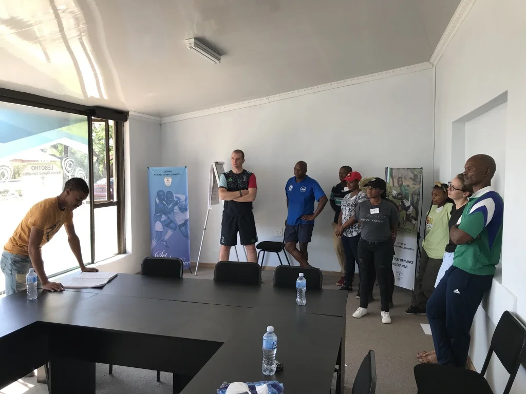 Classroom session facilitated by Lesotho National Olympic Committee
