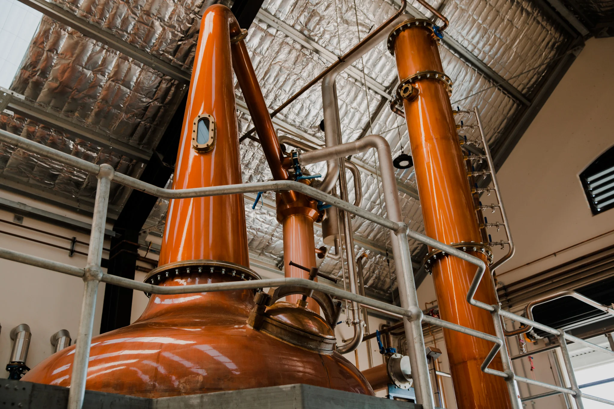 Fat Bastard, our 6000L Forsyth copper pot still, ready to turn water into wine…. or to be more accurate, cane juice into rum.