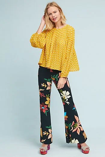 Anthropologie pulled these two patterns together with sunny yellow in their new Spring collection