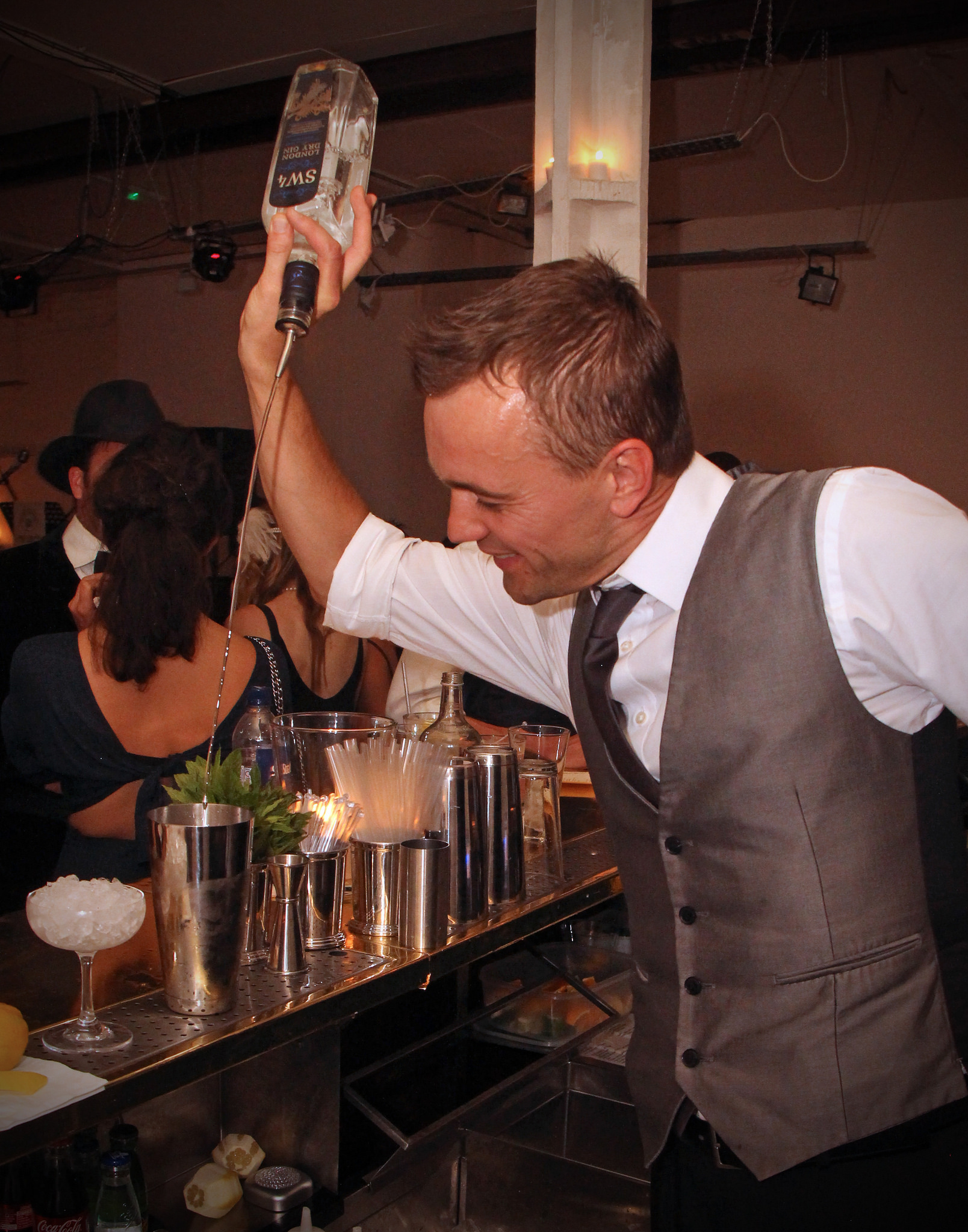 Bartender making a cocktail