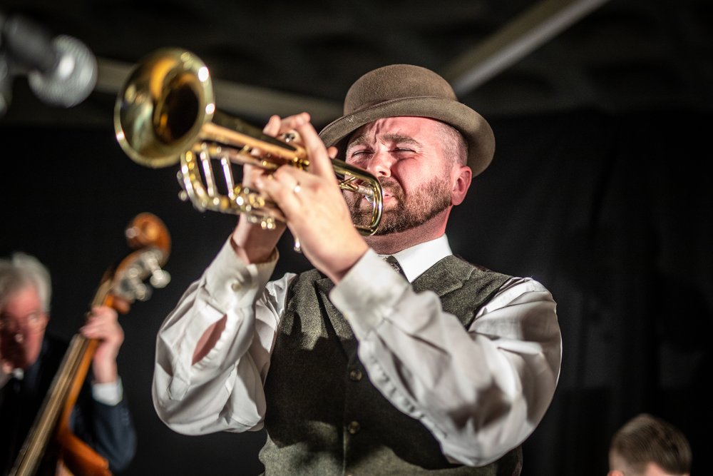 Trumpet player in the Parlophonians