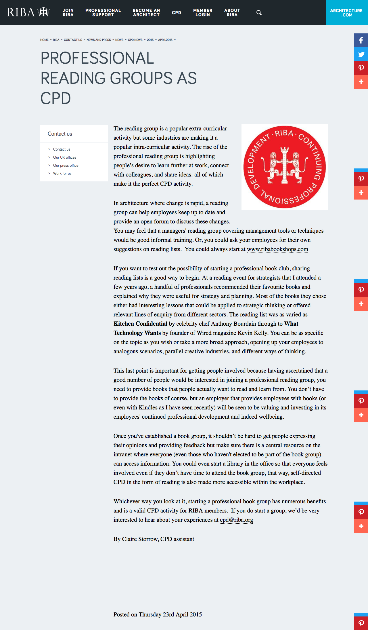RIBA CPD Professional Reading Groups Kitchen Confidential.png