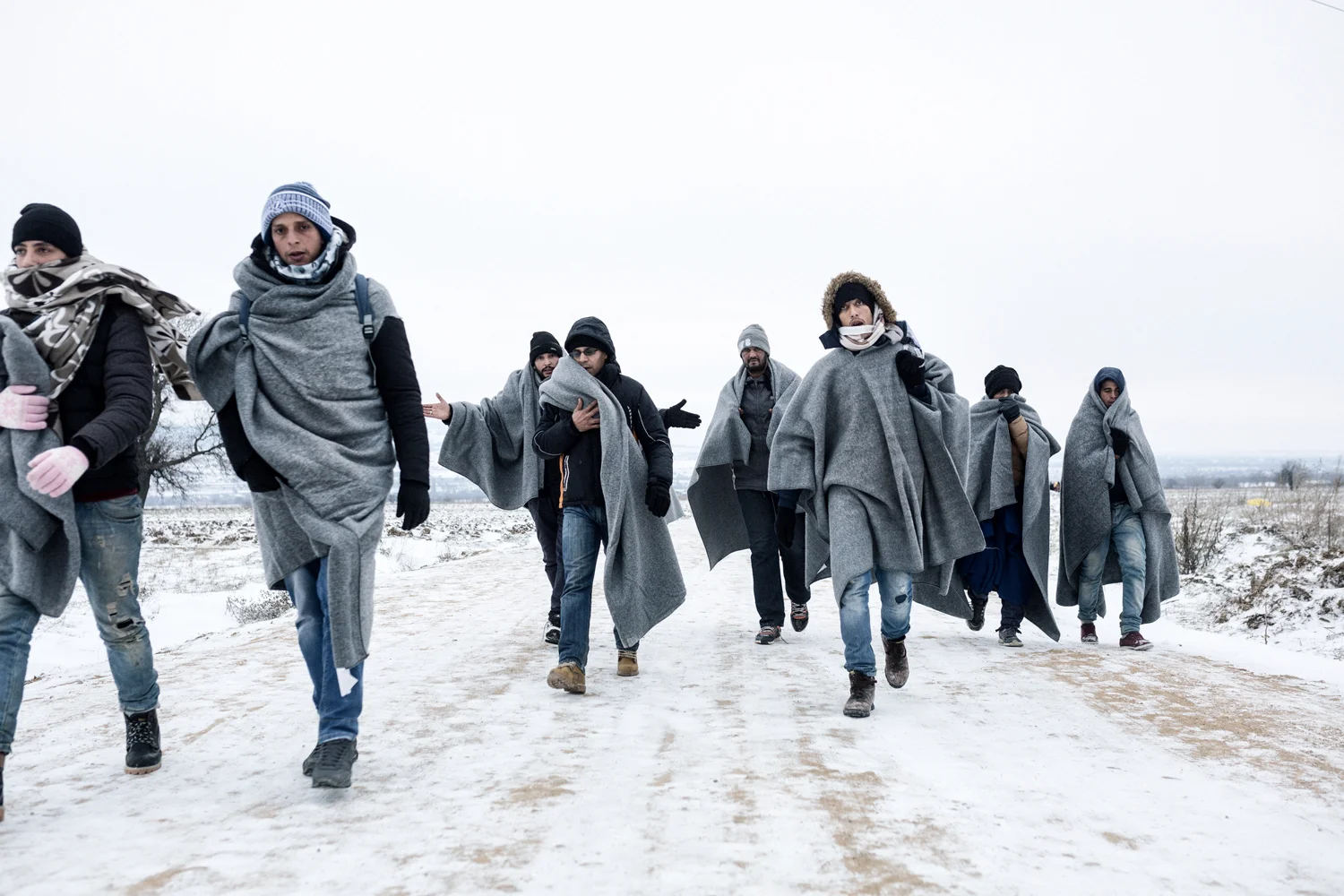  A group of young men heading towards the refugee camp of Presevo, Serbia, January 2016. Some European leaders have not ceased criminalizing and identifying this section of the population as terrorists in order to justify their policies rejecting the