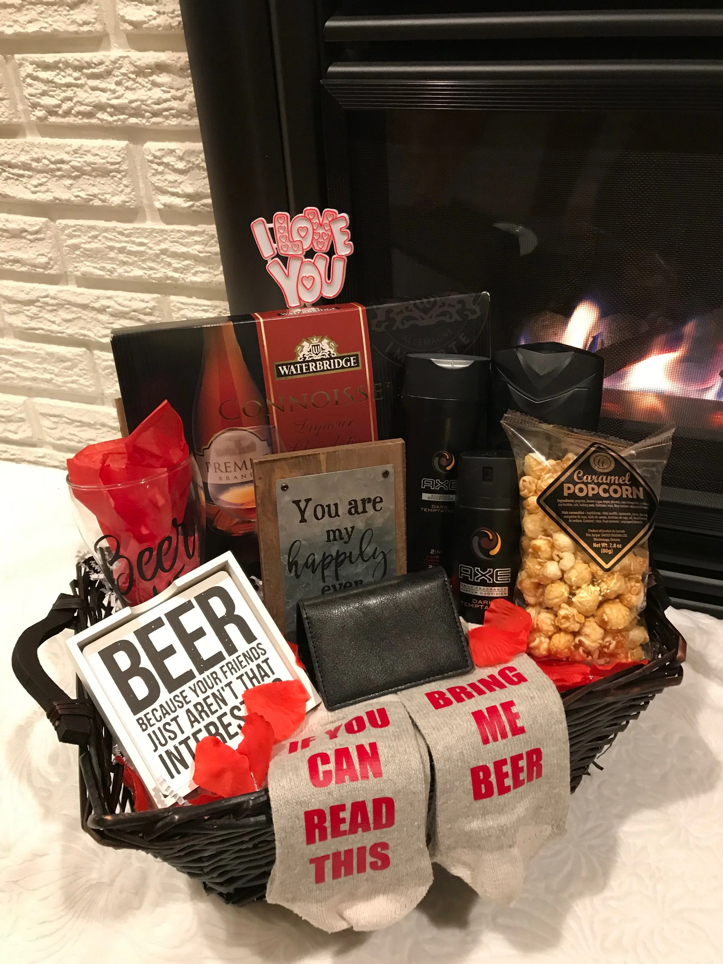 mens valentines basket