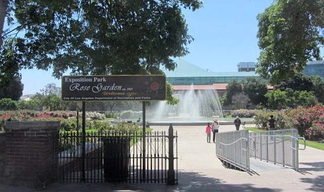 Looking towards the Science Center and Rose Garden from Expo Blvd.