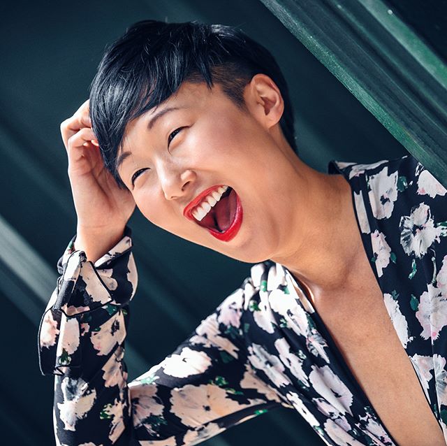 Red lips and infectious smiles.