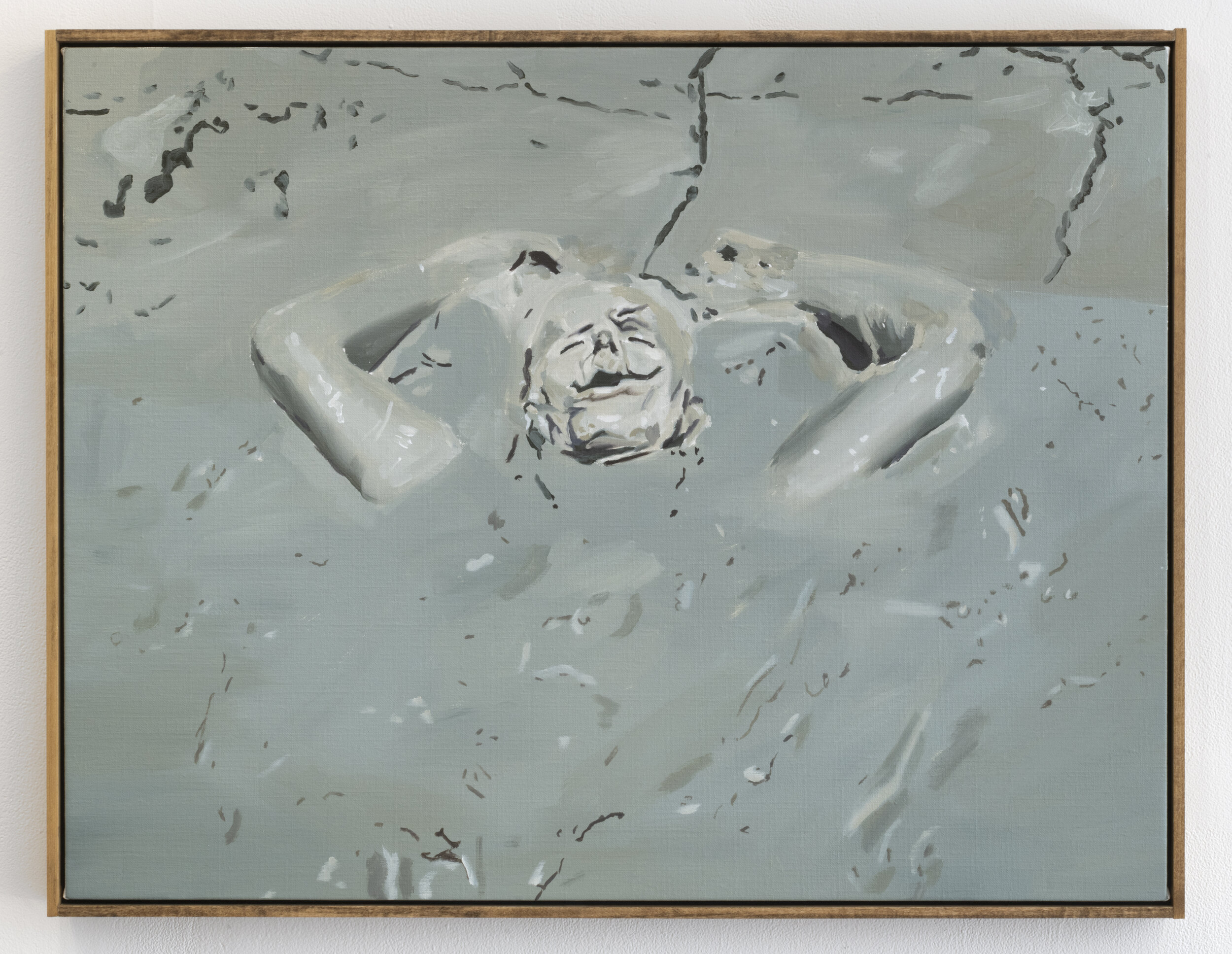   Shower me when the war’s over  2021 Oil on linen, wood frame 26 x 33 inches 