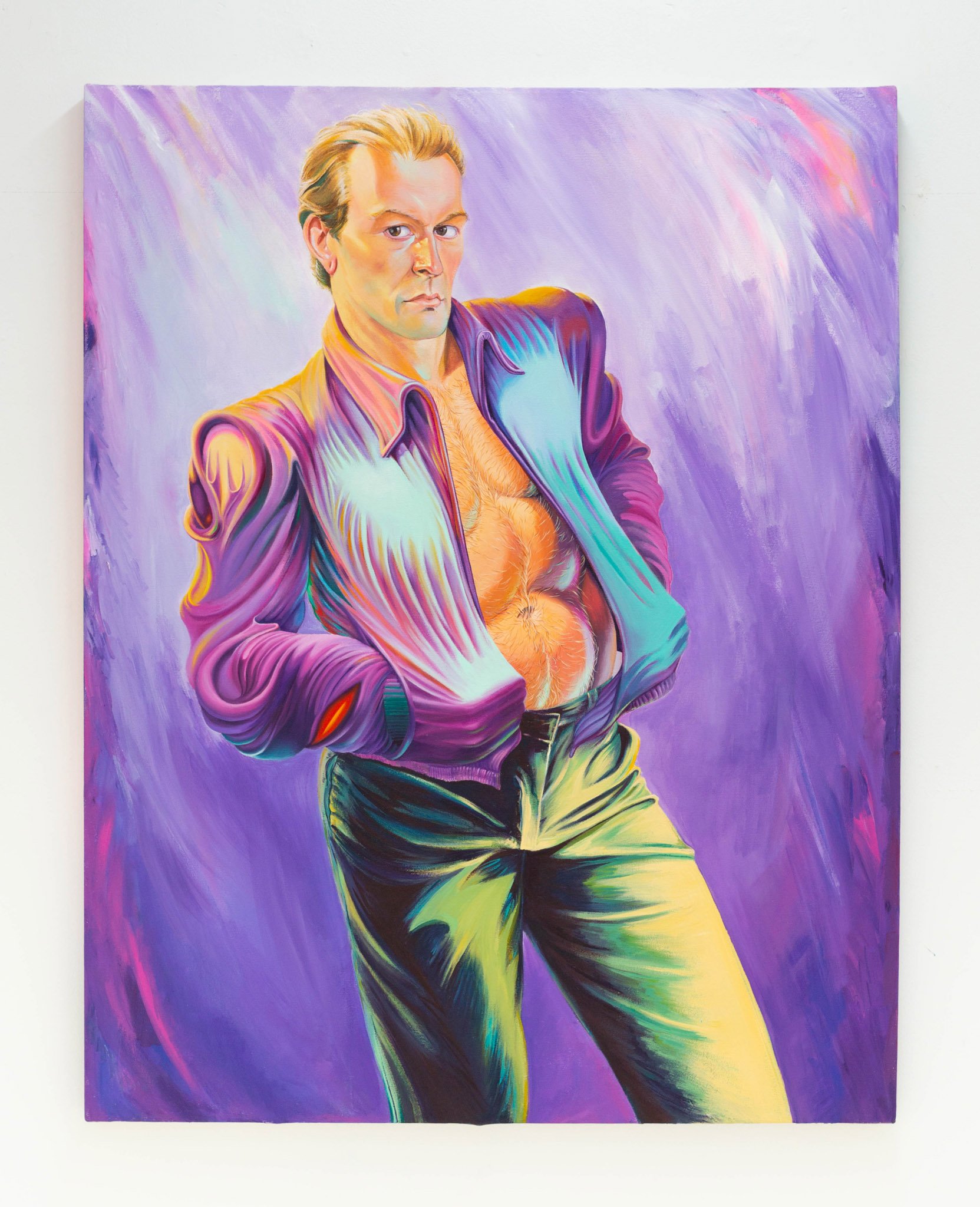  Drake Carr  Man in Purple , 2022 Acrylic on canvas 48 1/4 x 38 inches 