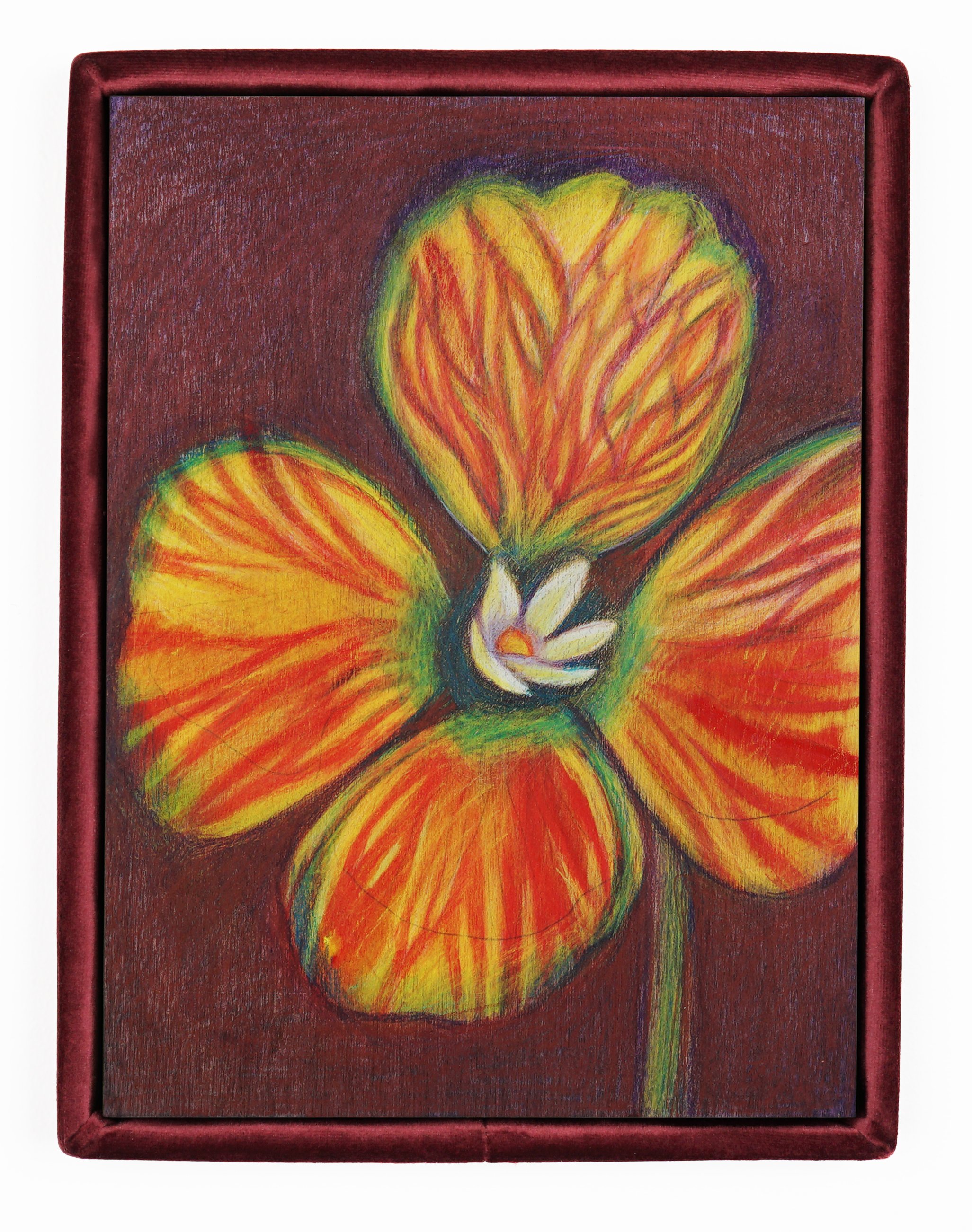 AlinaBliumis_PlantParenthood_Wallflower_2023_watercoloronwood_13.5x10.5x1.5in.jpg