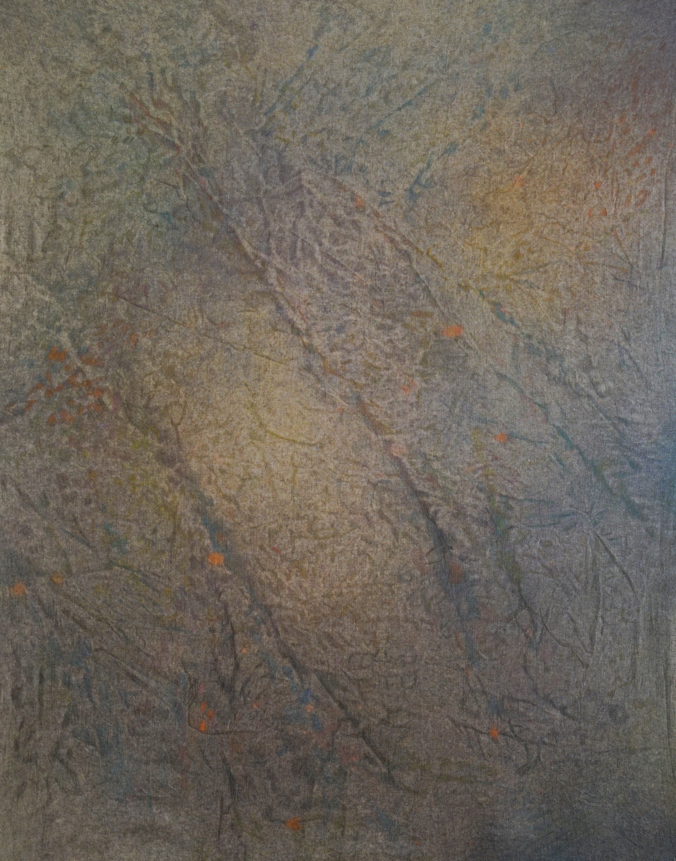 Alina Bliumis Bruise Series #20 , 2025. (*There are 20 countries in the world where abortion is illegal) Watercolor on printed linen 31 x 24 inches (78.75 x 61 cm)