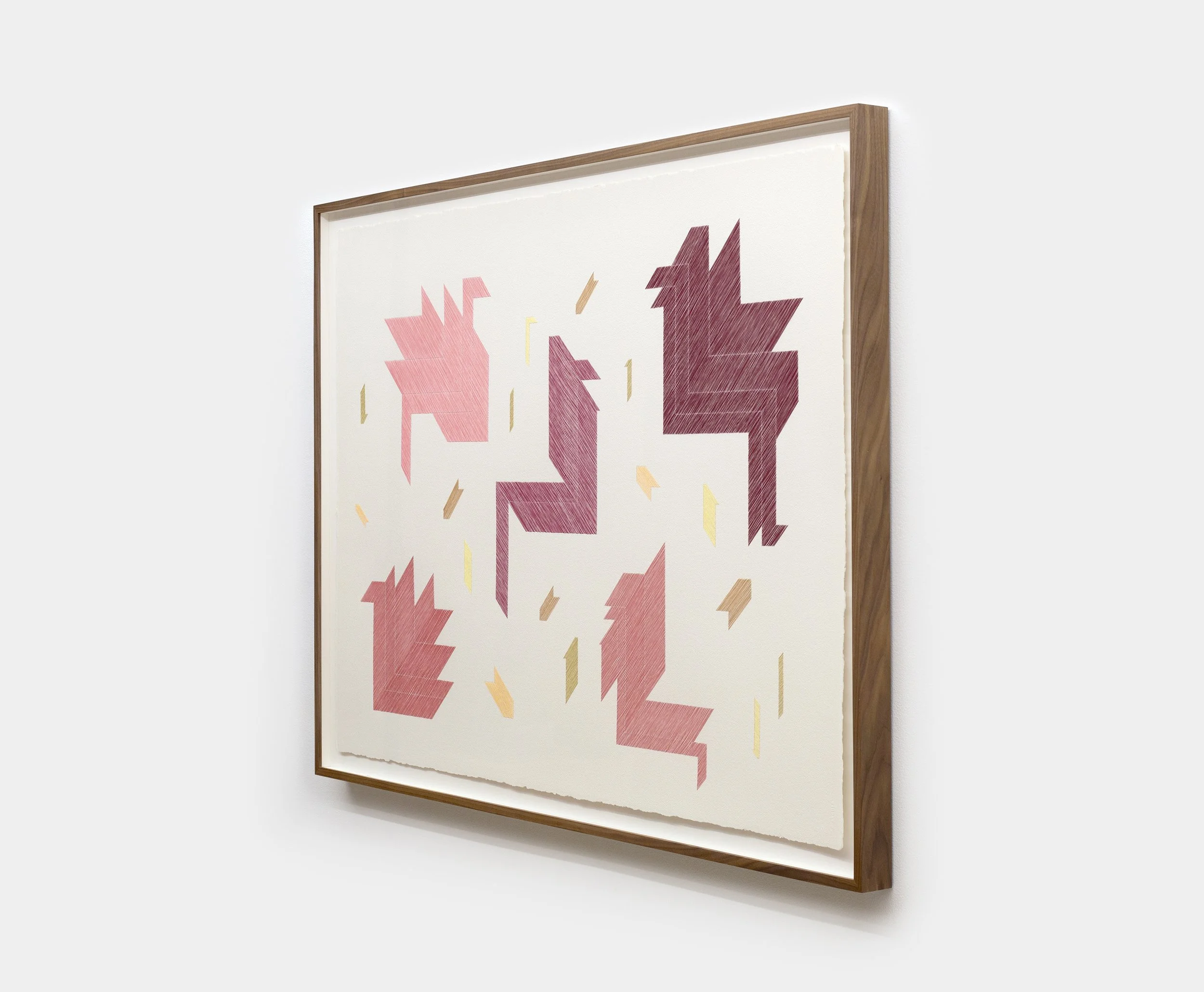  Abdolreza Aminlari  Untitled (25.002) , 2025 24-karat gold thread and thread on paper 32-5/8 x 44-7/8 x 1-3/4 inches (framed) 