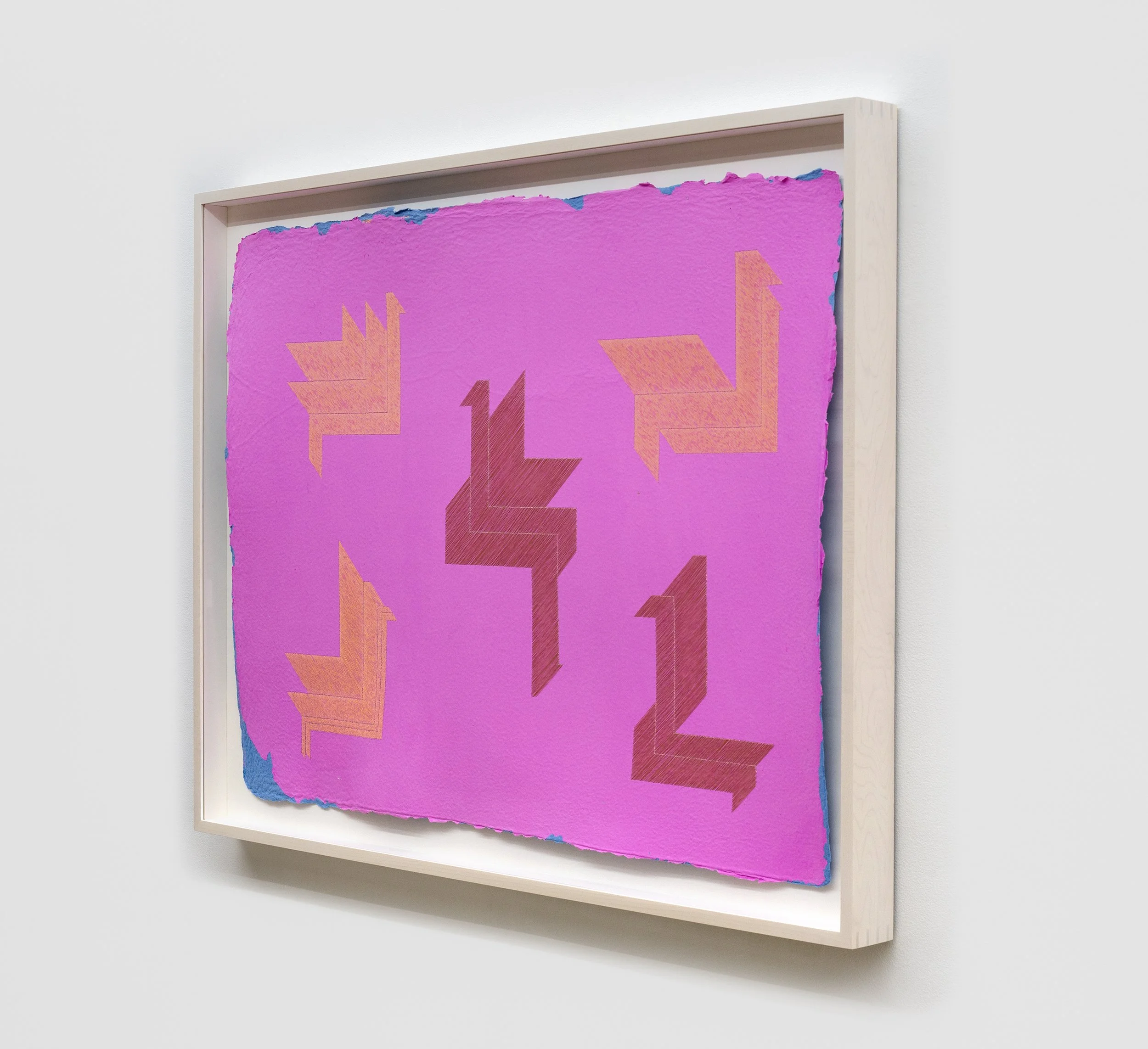  Abdolreza Aminlari  Untitled (25.016) , 2025 24 K gold thread on handmade abaca and cotton paper 32-5/8 x 44-7/8 x 1-3/4 inches (framed) 