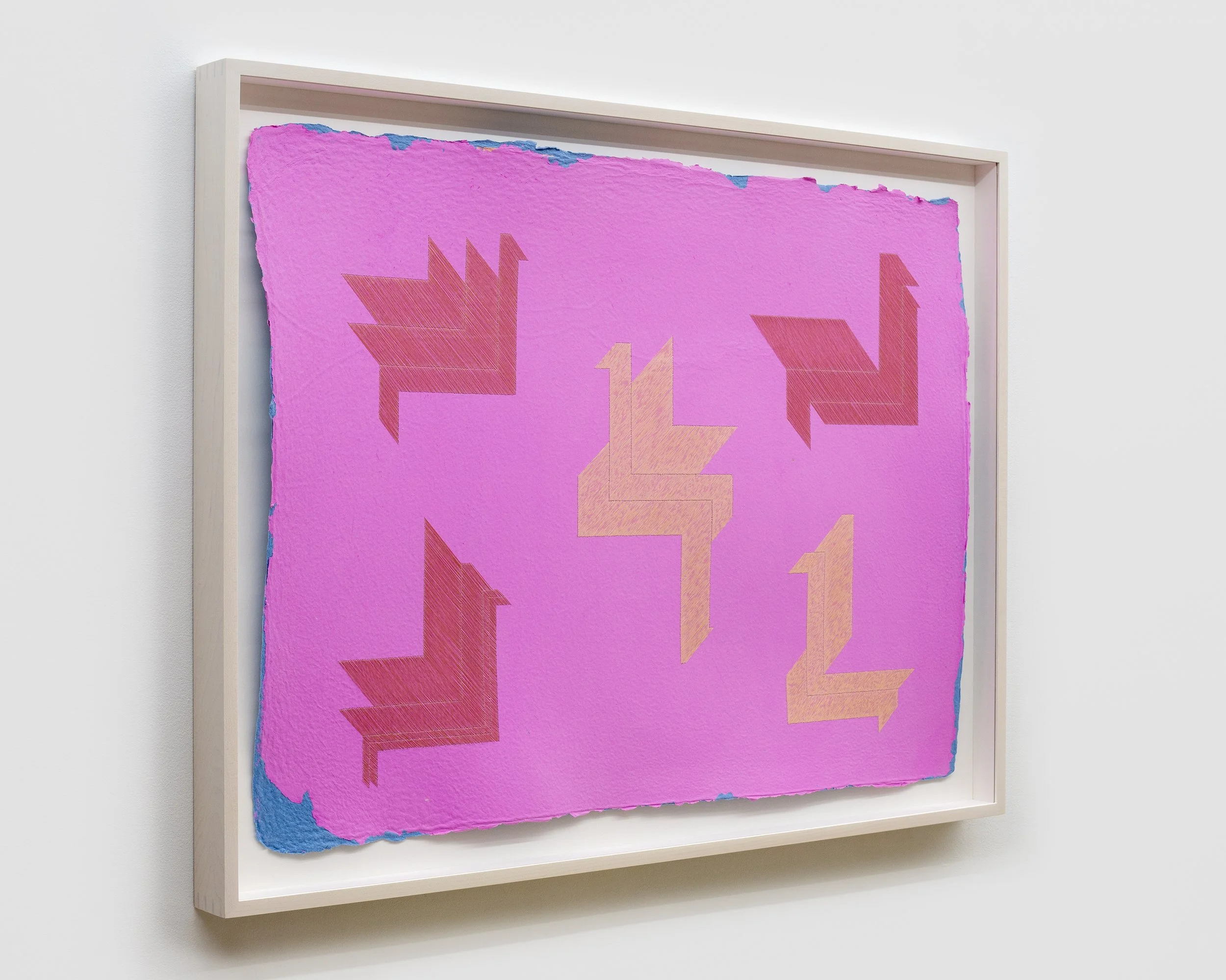  Abdolreza Aminlari  Untitled (25.016) , 2025 24 K gold thread on handmade abaca and cotton paper 32-5/8 x 44-7/8 x 1-3/4 inches (framed) 