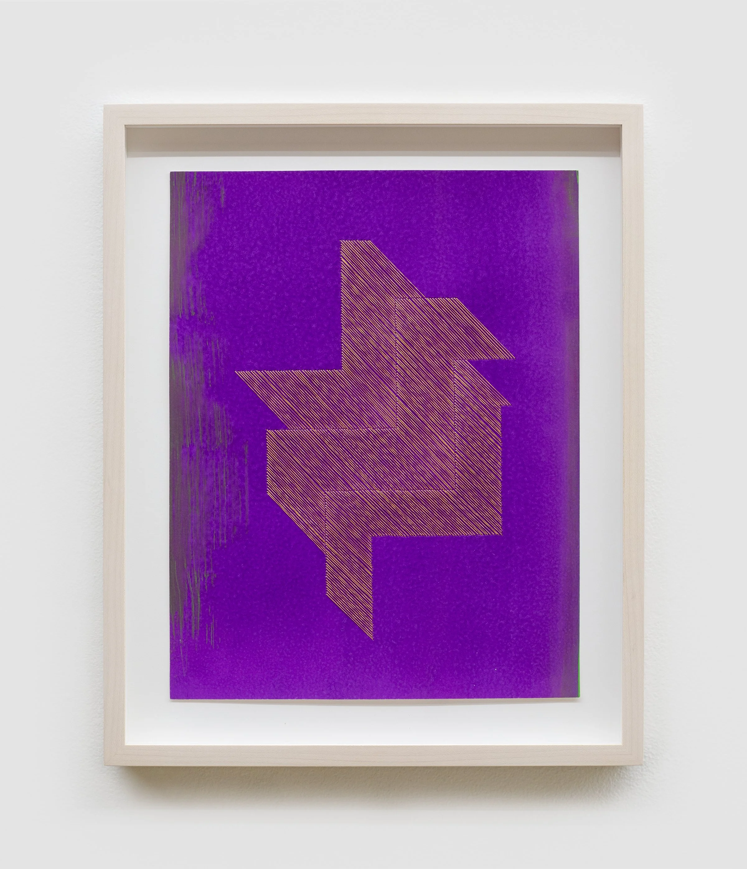  Abdolreza Aminlari  Untitled (25.014) , 2025 Gouache and 24 karat gold thread on paper 15 x 12 1/4 x 1 5/8 inches framed 