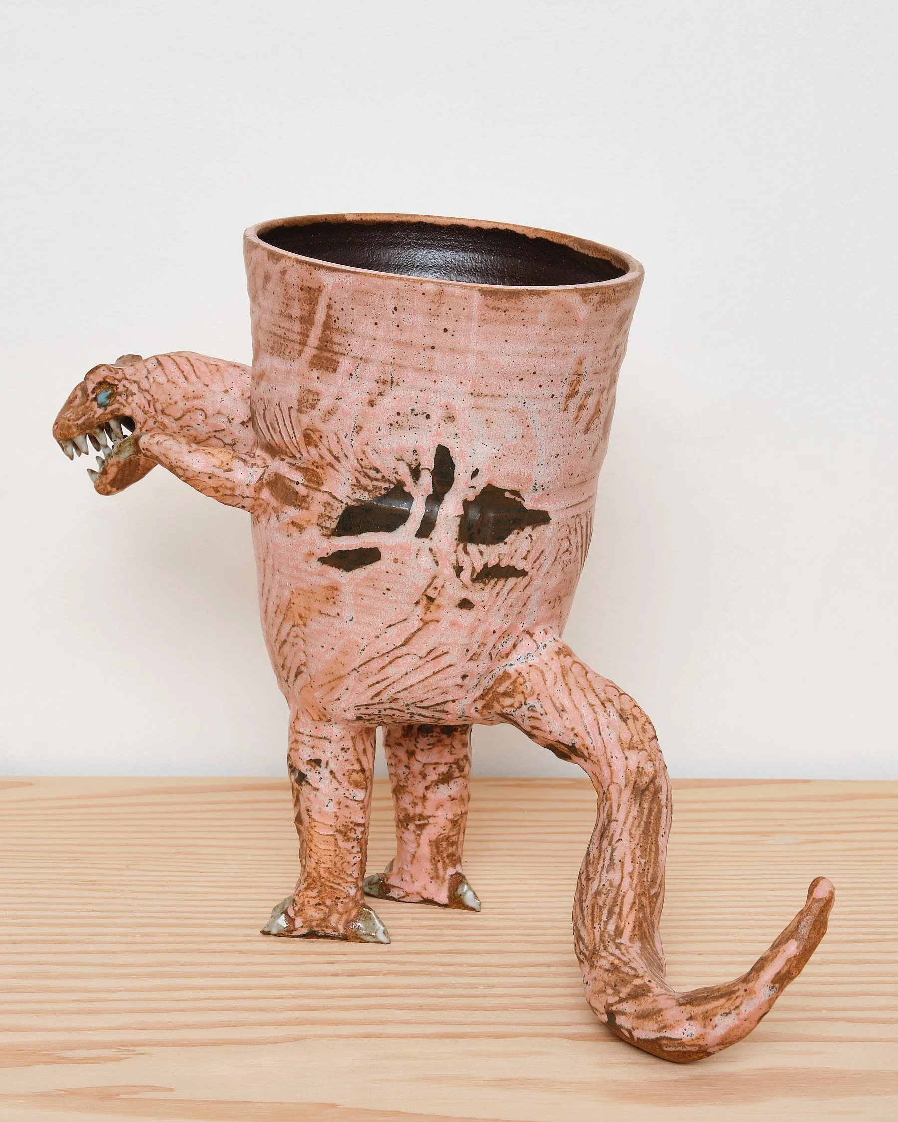  Richard Nam  Pink Salty Rex , 2025 Glazed ceramic 18 x 7 x 13 inches 