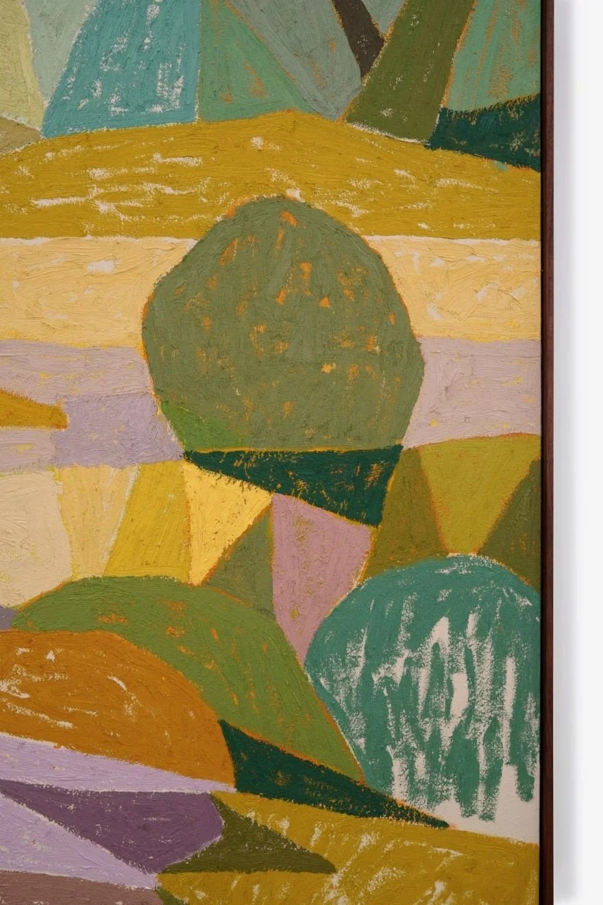  Abel Macias  Sonoma Hues , 2024 Oil on Canvas in a Walnut frame 64 1/2 x 47 x 2 inches 