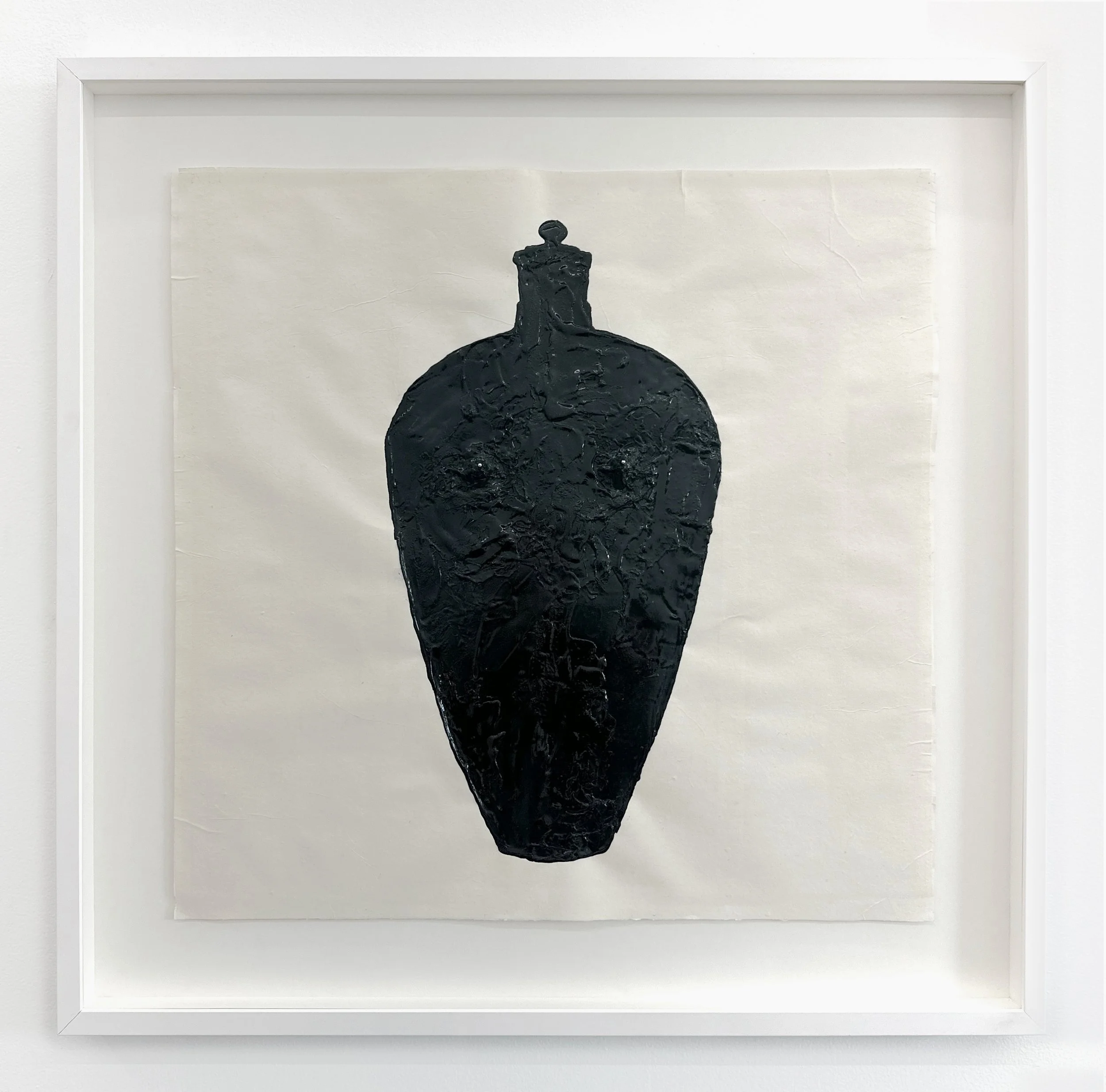  Ellen Jong  Untitled (Floral Scrolls) , 2025 Handmade ink and piercing jewelry on paper 32 x 32 inches framed 