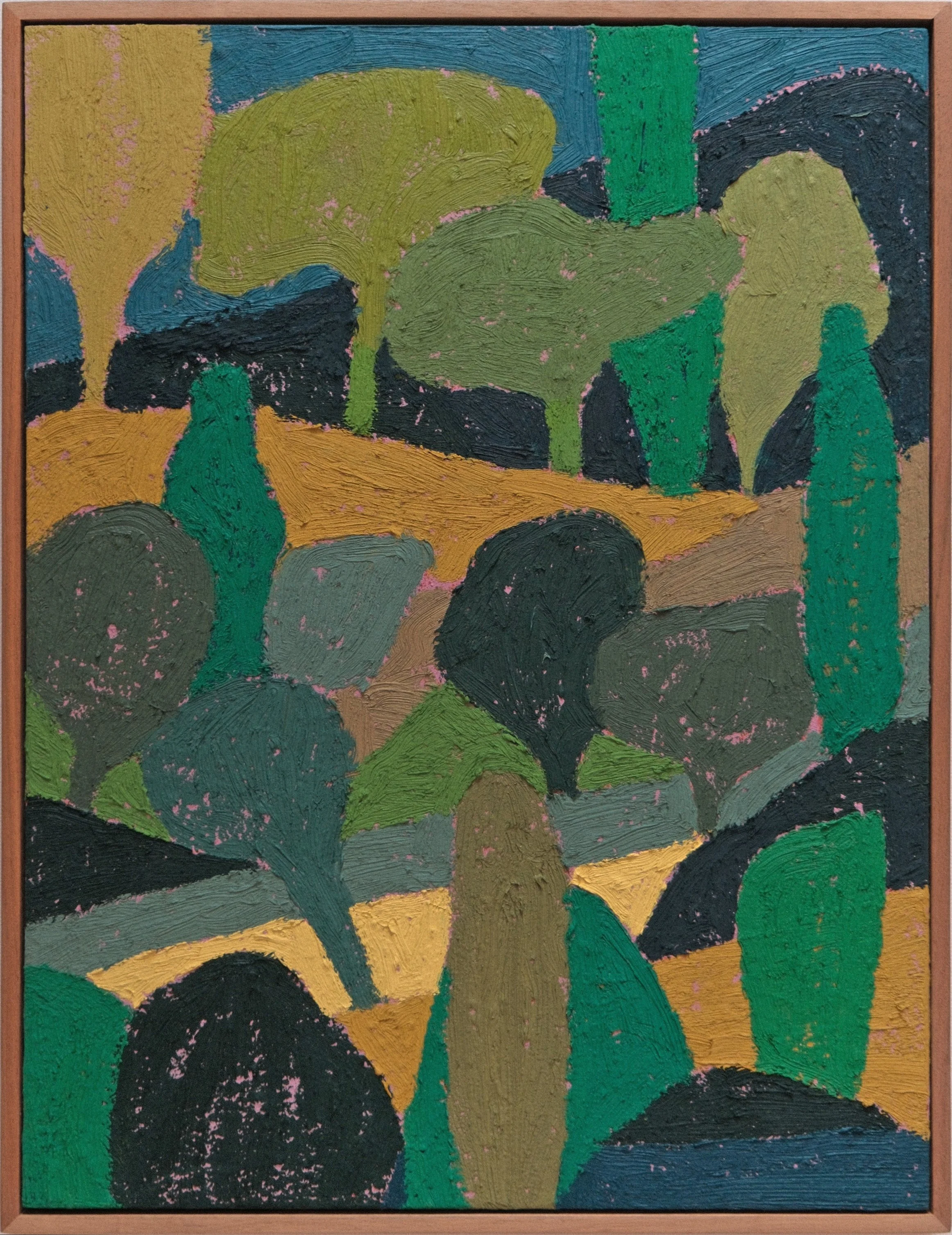  Abel Macias  Coyote Den,  2024 Oil on canvas with wood frame 15 x 12 inches 