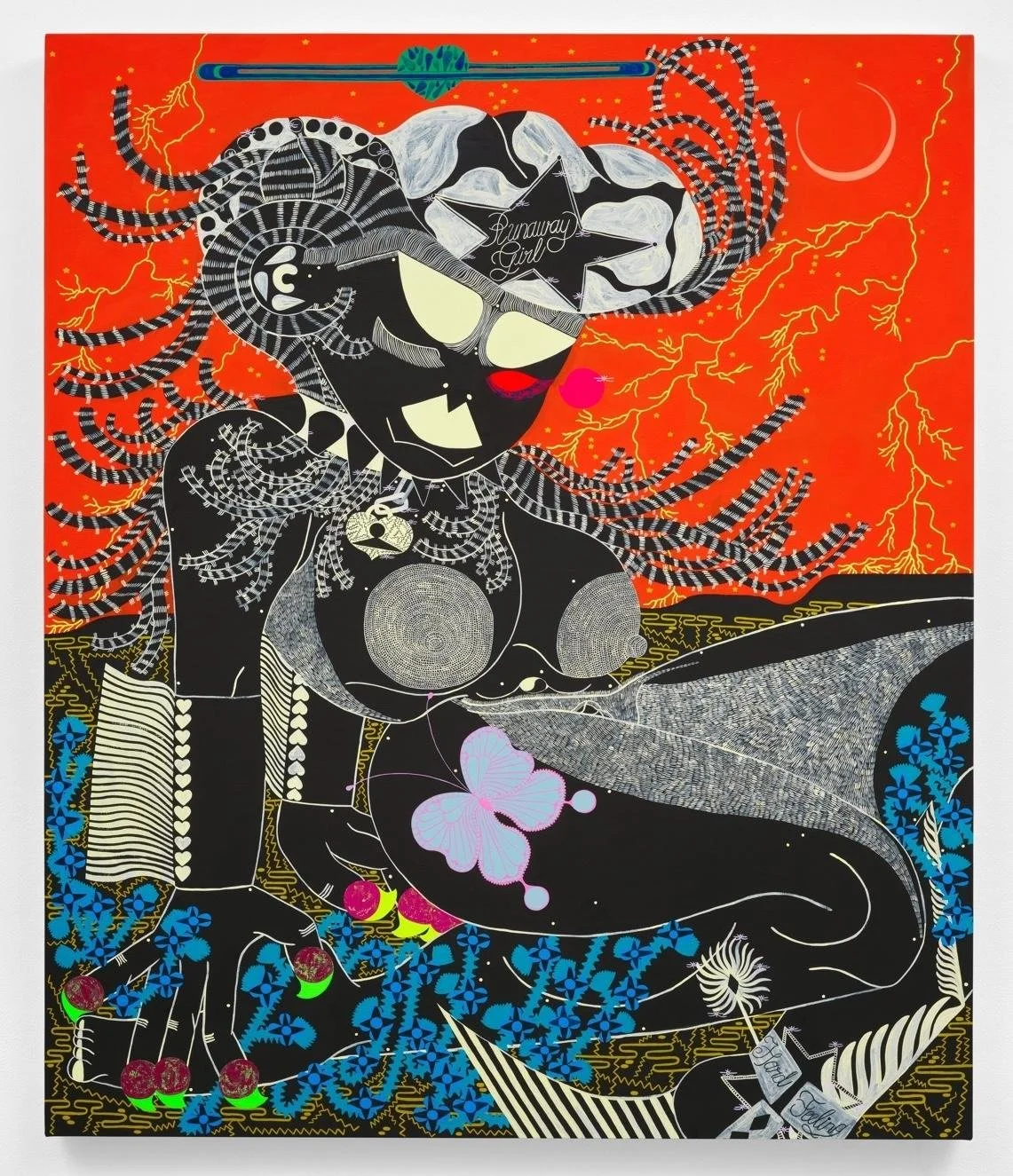  Heather Benjamin,  Stray Woman , 2025, Acrylic and gouache on canvas, 38 x 32 inches. 