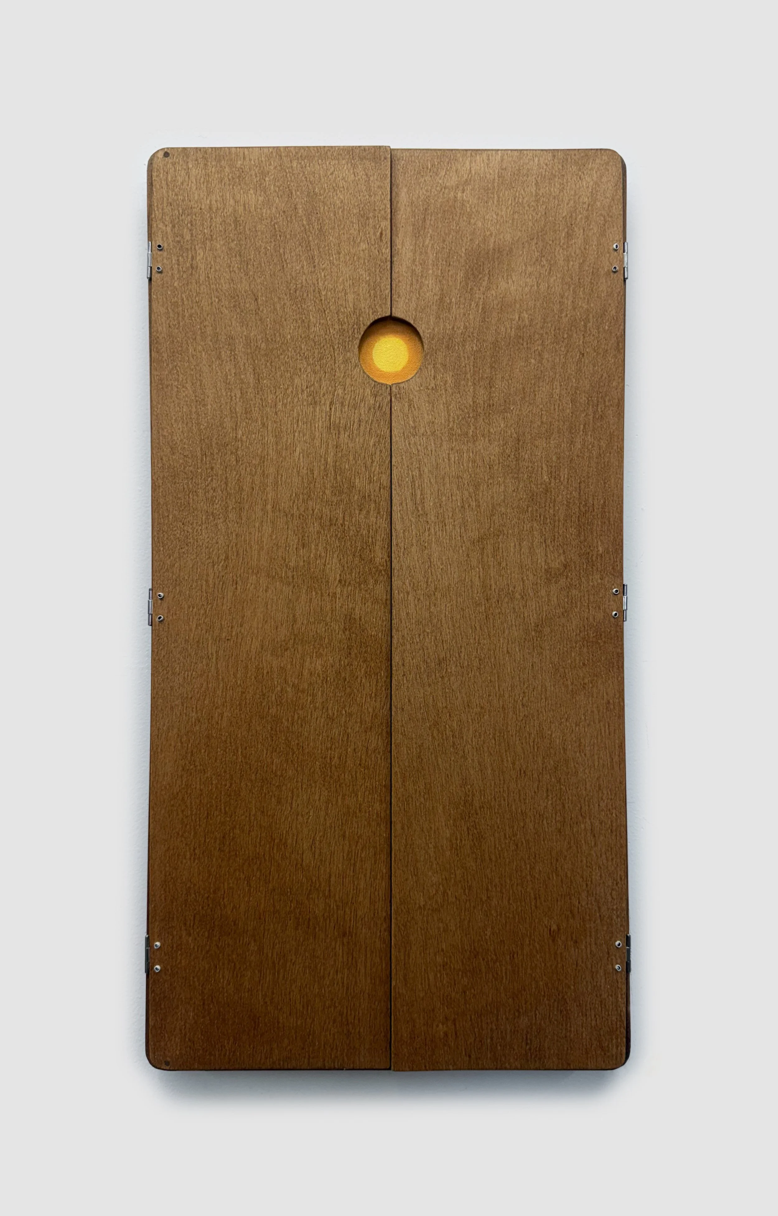  Masamitsu Shigeta, Orange Sunset, 2026, Acrylic on canvas with custom wood frame, 25 x 13 in 