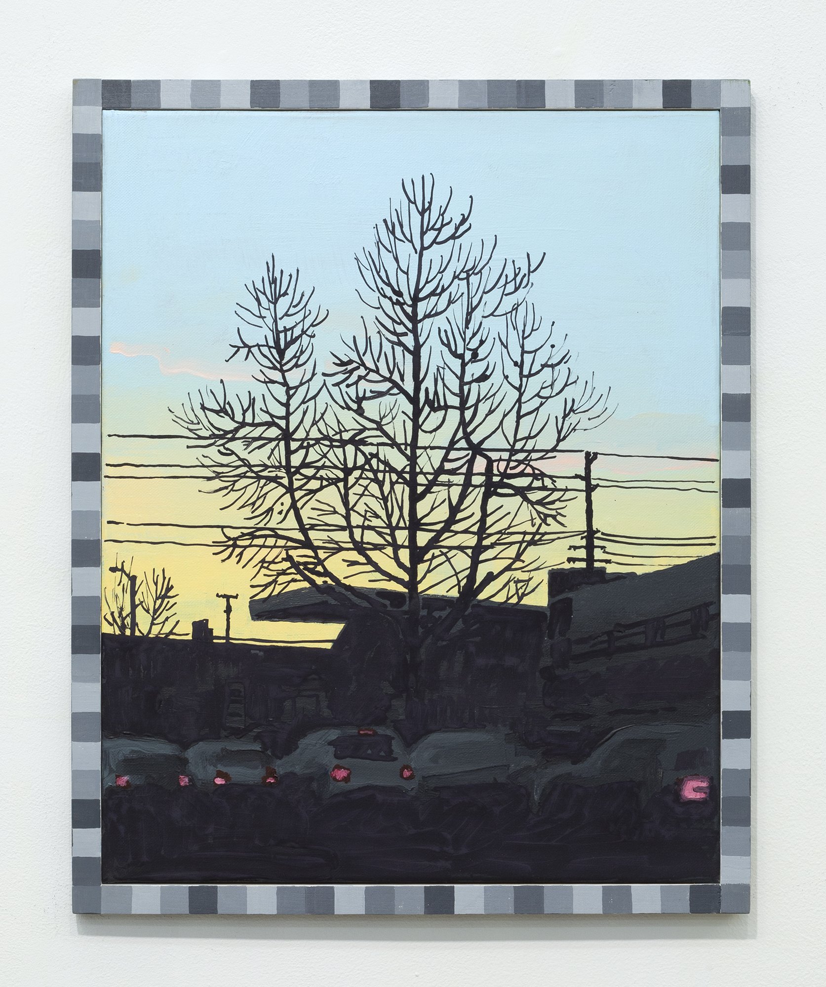  Masamitsu Shigeta  Evening Gradation , 2026 Acrylic and oil on canvas with wood frame 21.5 x 17.5 inches 