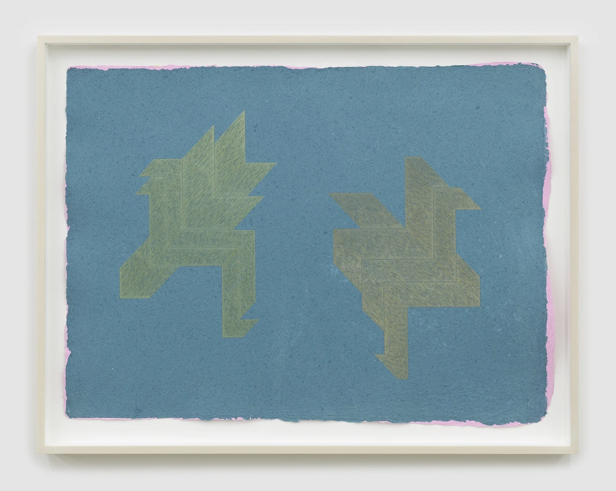  Abdolreza Aminlari  Untitled (26.009) , 2026 24 K gold thread on handmade abaca and cotton paper 30 x 40.5 inches paper size 34.375 x 45 x 3 inches framed 