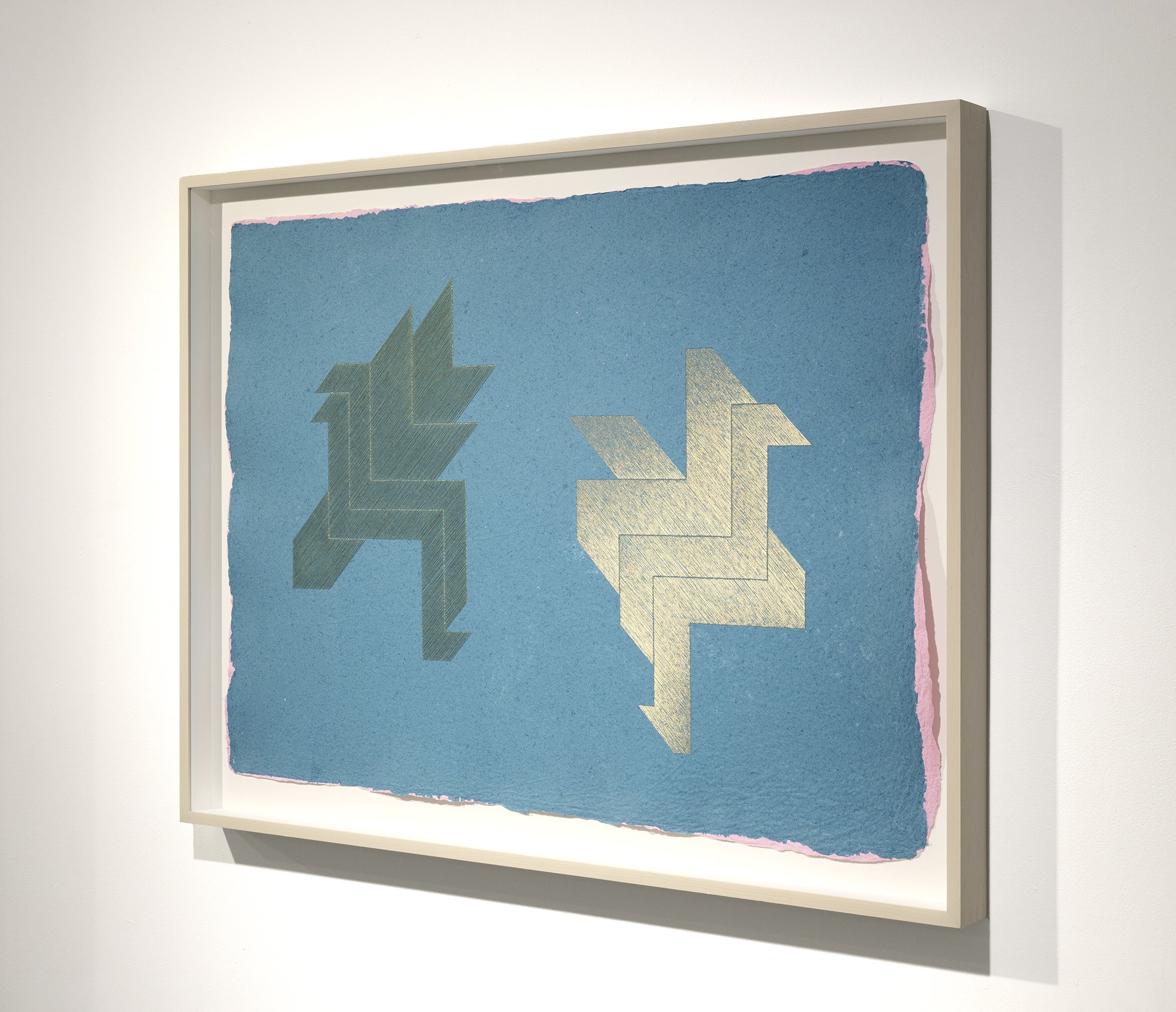  Abdolreza Aminlari  Untitled (26.009) , 2026 24 K gold thread on handmade abaca and cotton paper 30 x 40.5 inches paper size 34.375 x 45 x 3 inches framed 
