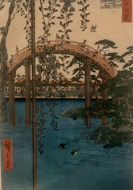 Inside Kameido Tenjin Shrine, 1856