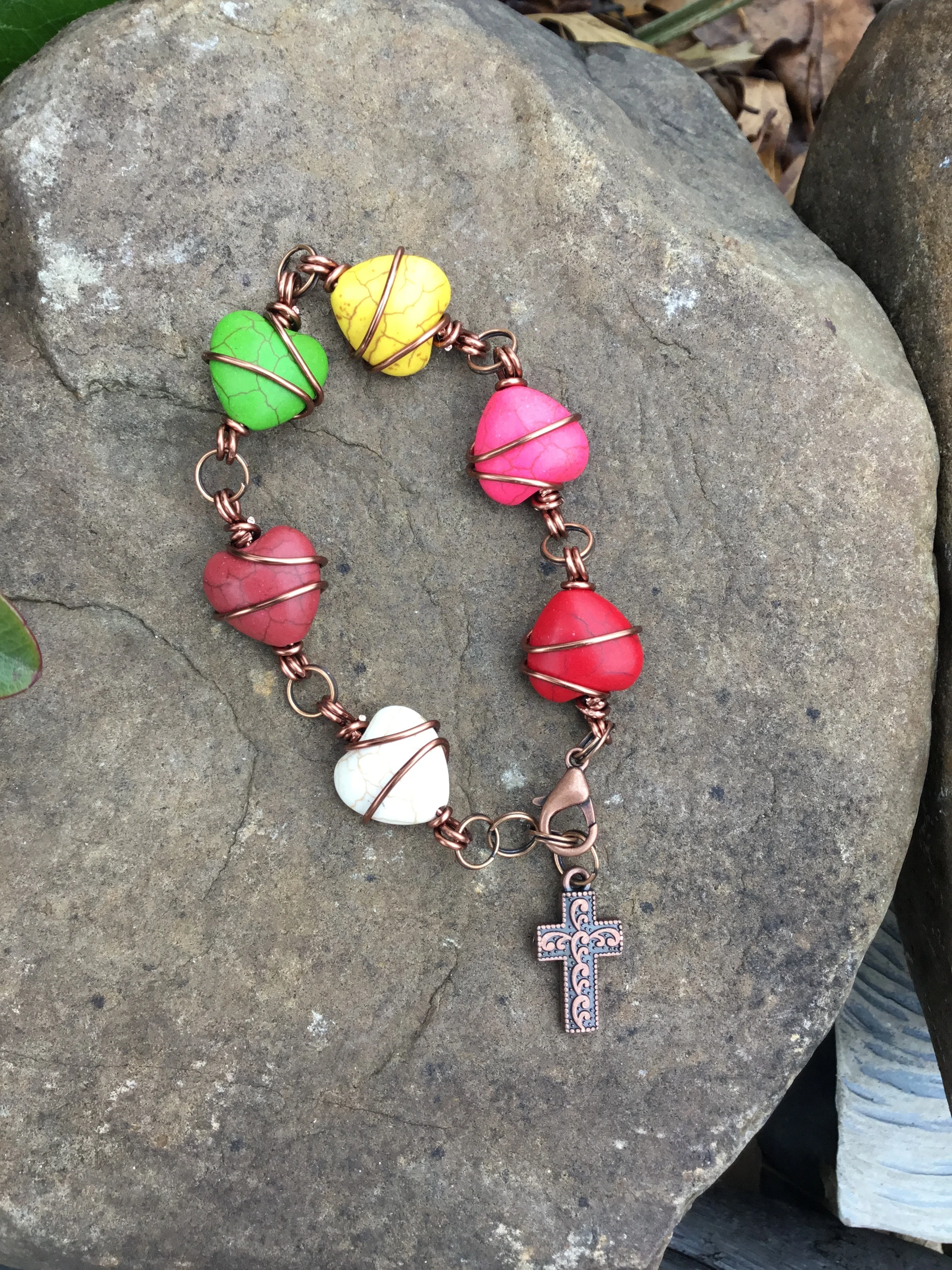 Out of the Blue Signature Bracelet (Multicolor with Cross Charm)