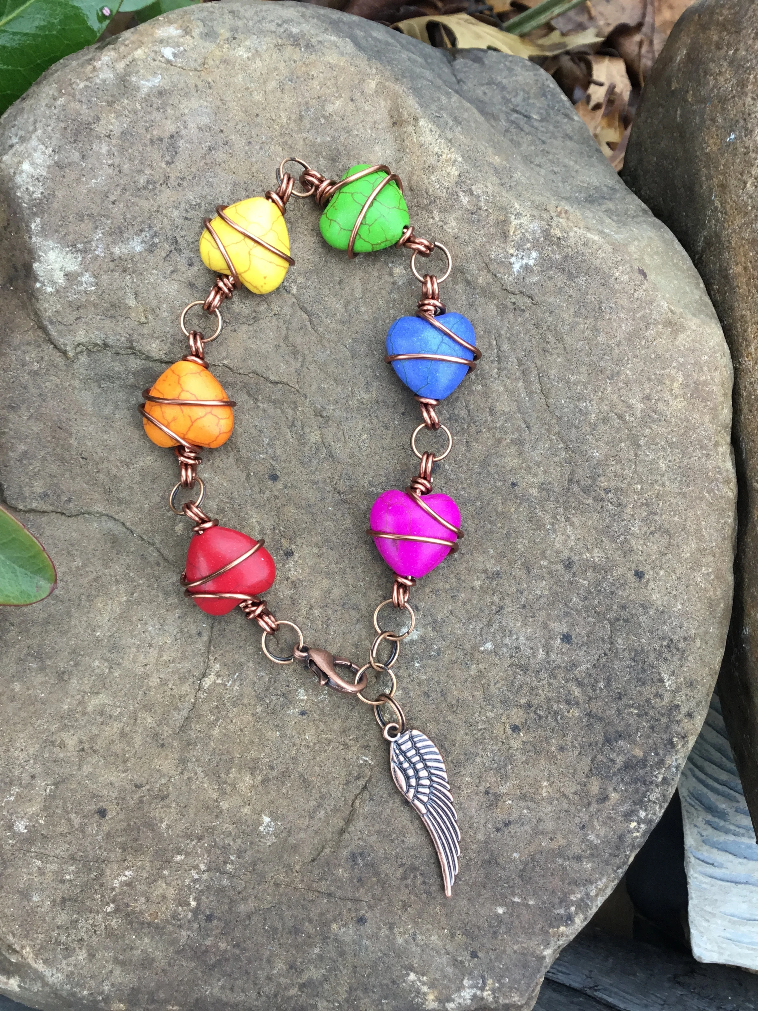 Out of the Blue Signature Bracelet (Rainbow with Angel Wing)