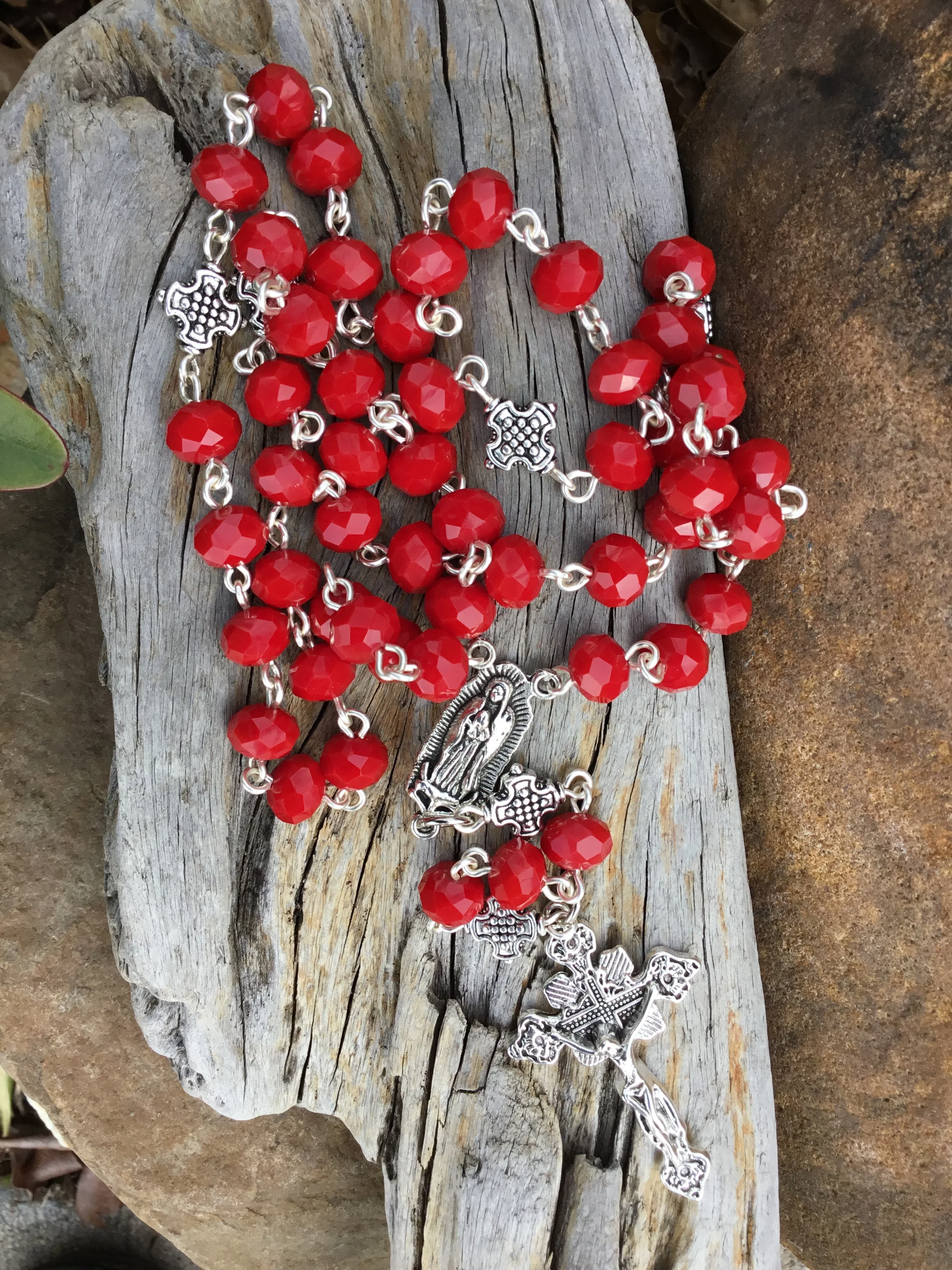 Out of the Blue Our Lady of Guadalupe Red Rosary
