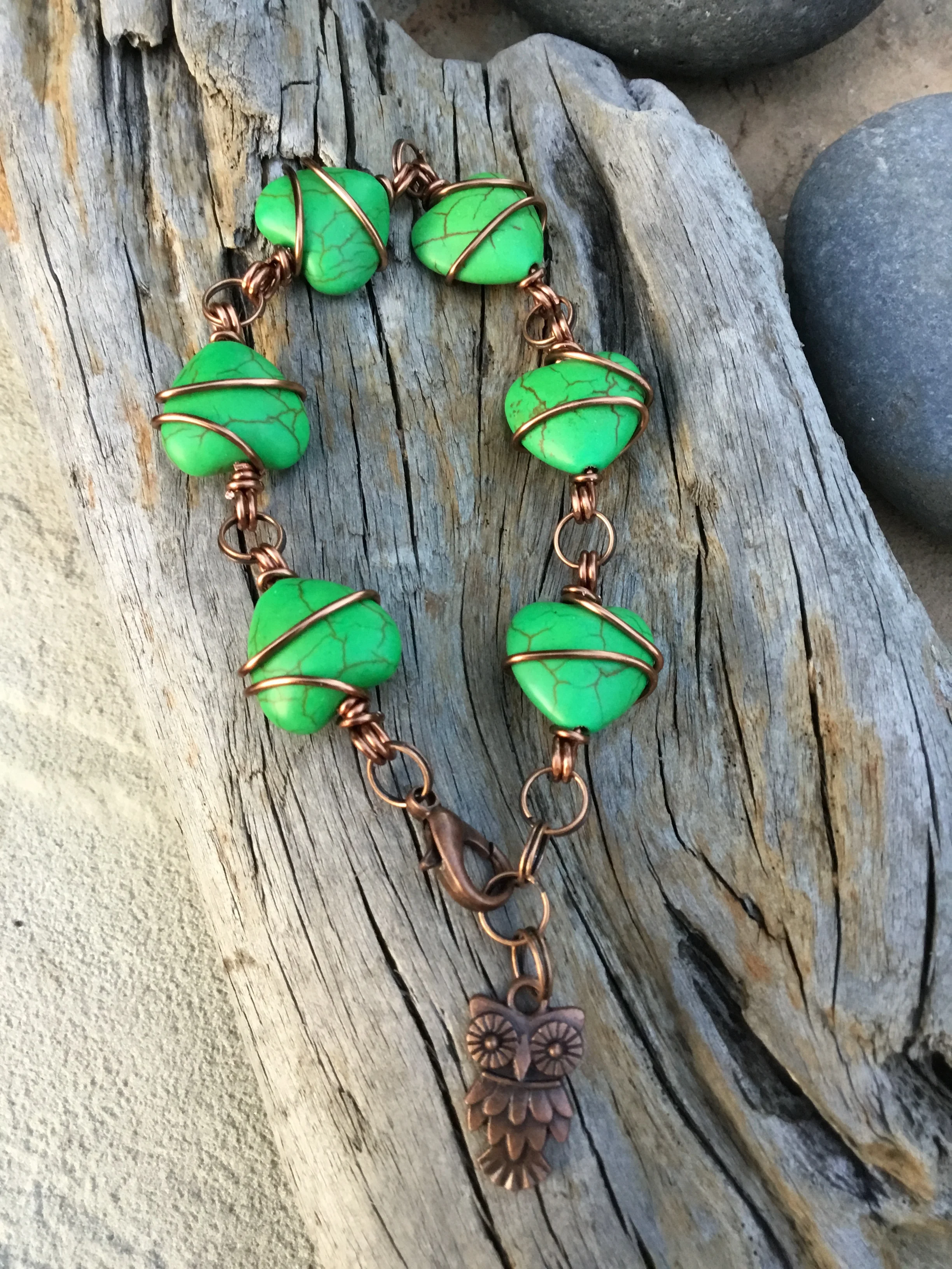 Out of the Blue Signature Bracelet (Bright Green ) with Owl Charm